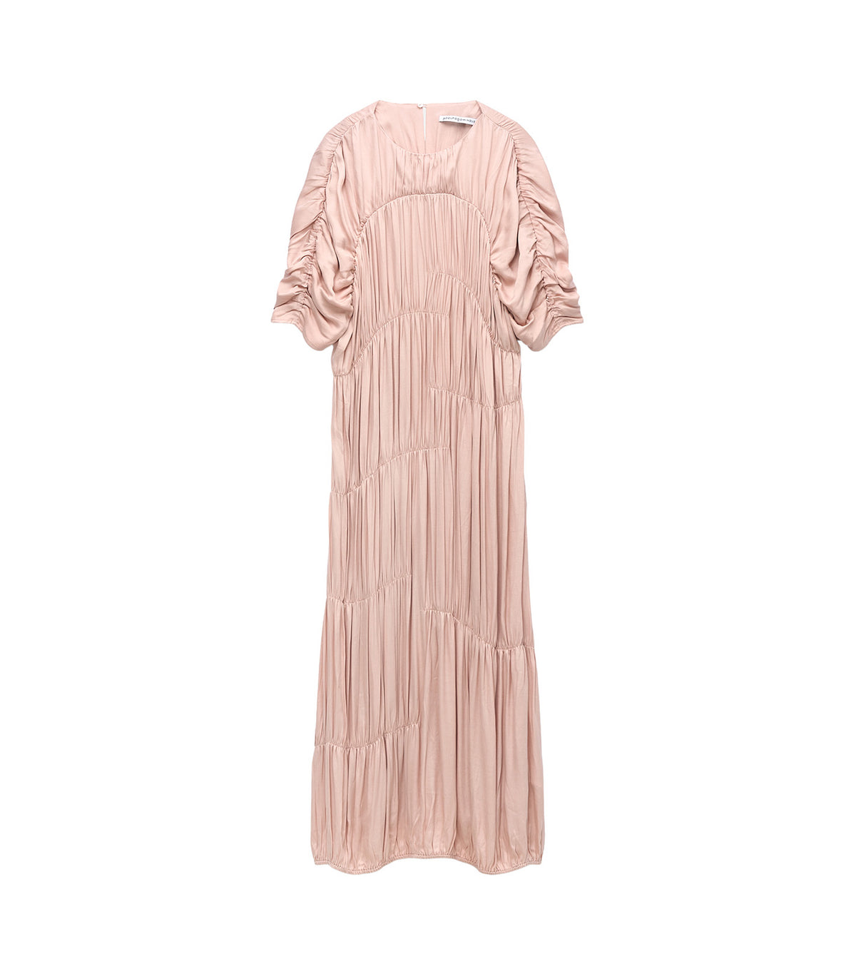 Short Sleeve Ruched Dress Light Pink