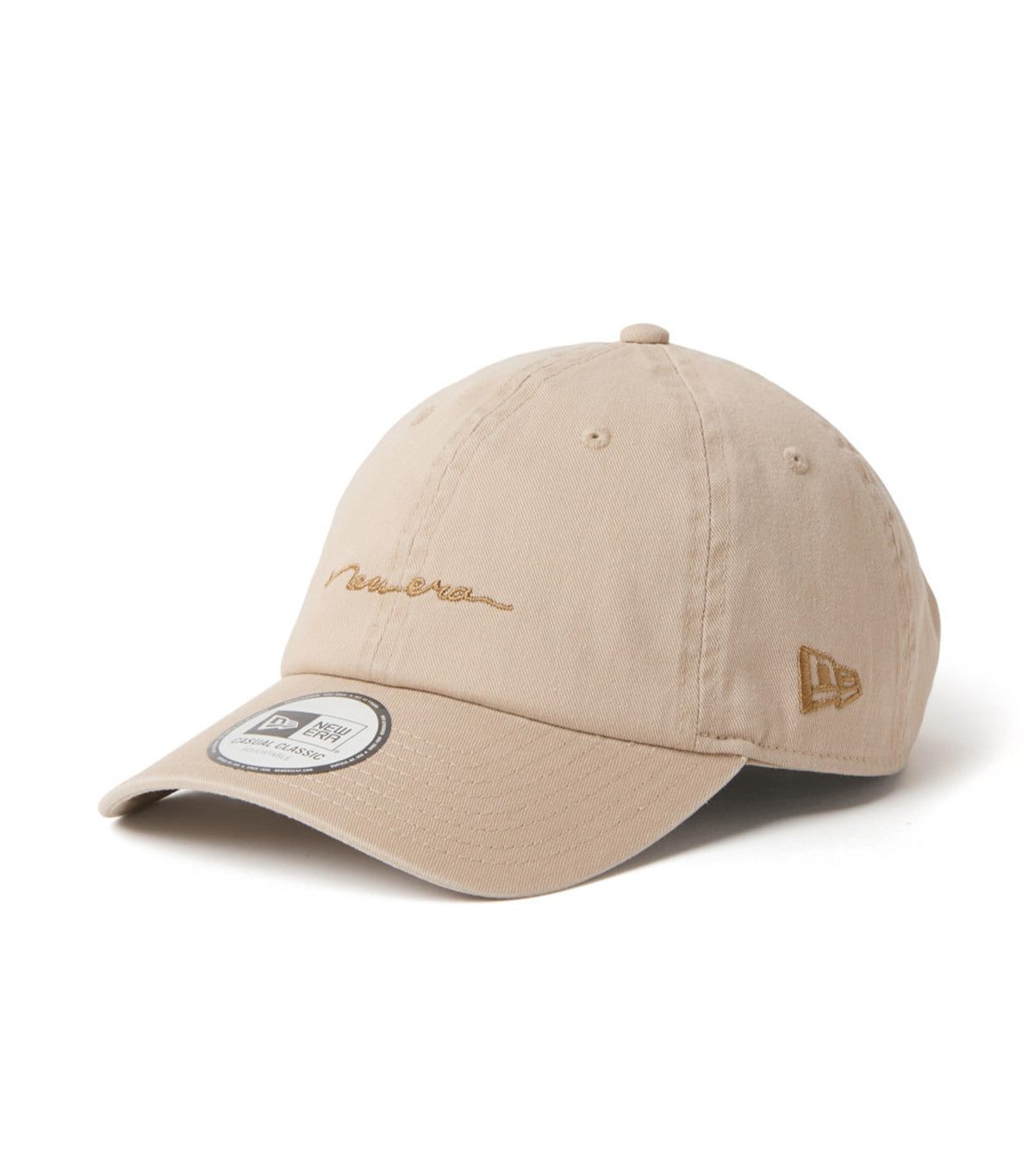 Handwritten Logo Casual Classic Cap New Beige