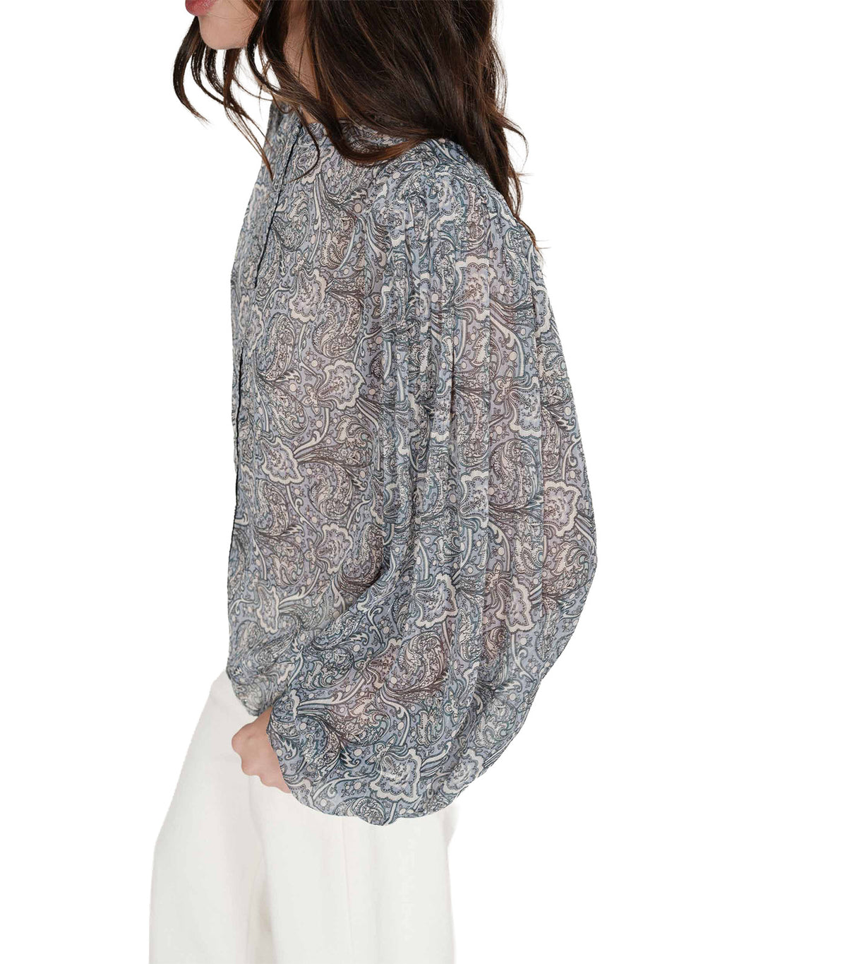 Vertueuse Puff-Sleeved Blouse Sky Blue