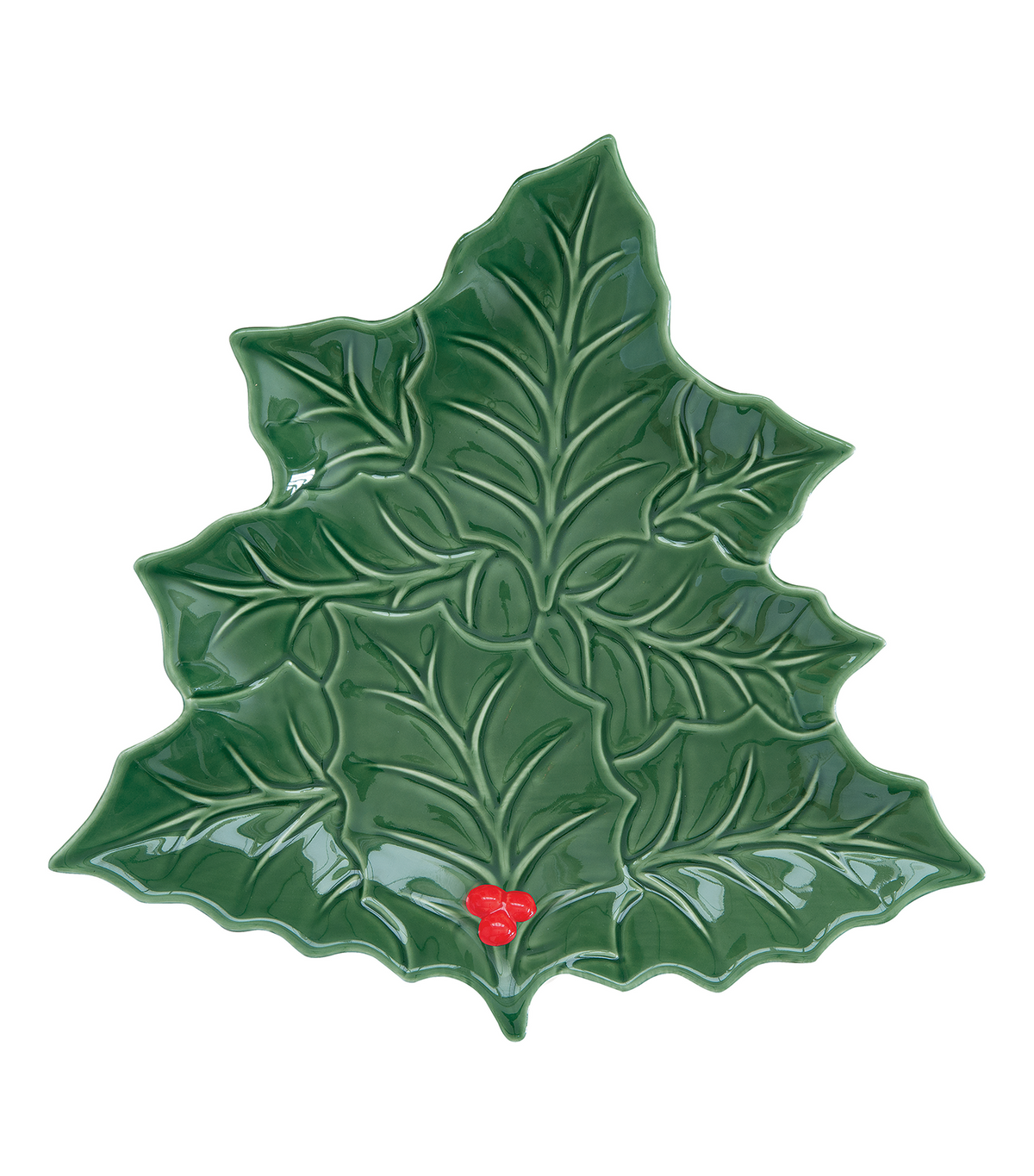 Holly & Berry Porcelain Serving Platter 30 cm Green
