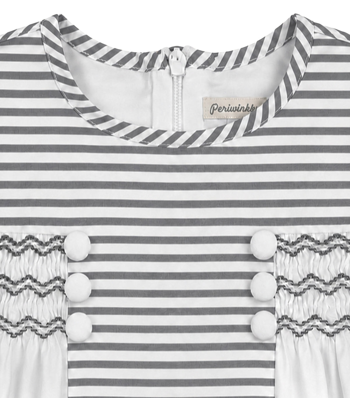 Orania Baby Girls Striped Smocked Dress Gray