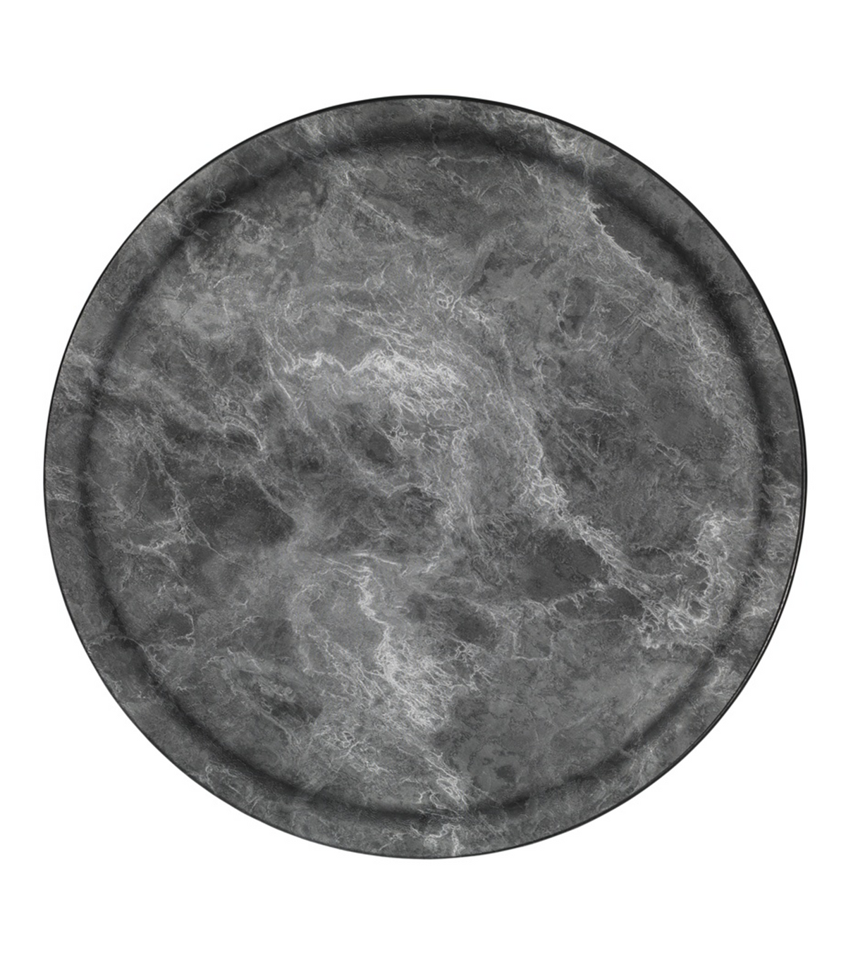 Limo Non-slip Tray Round Marble Gray
