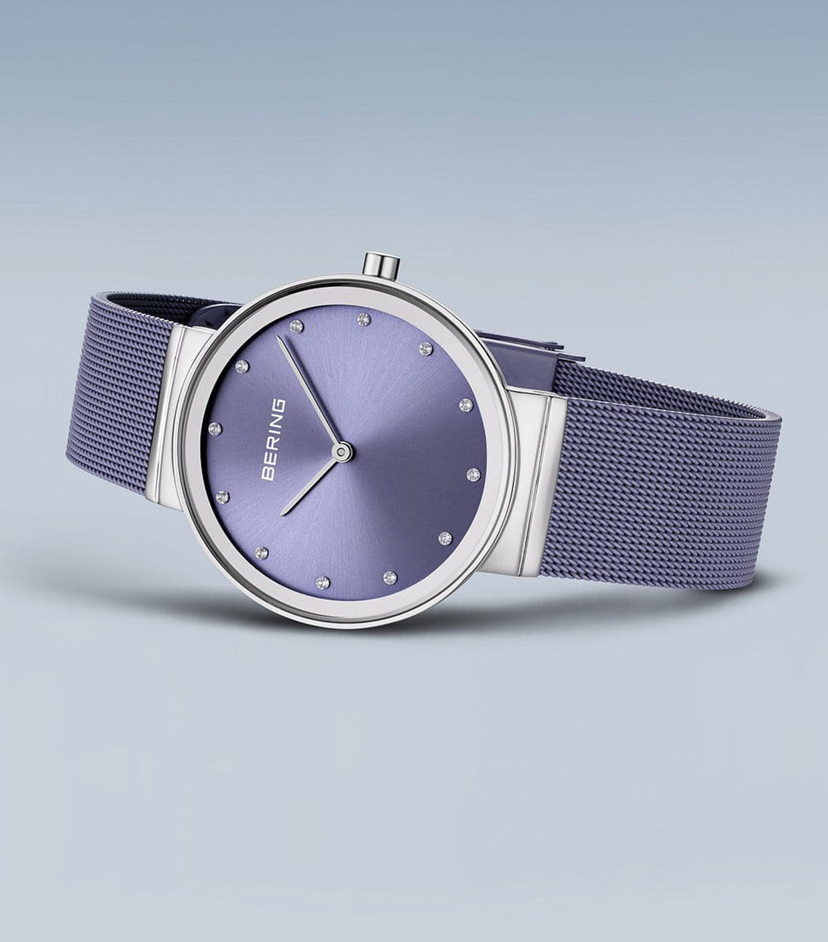 10135-908 Women's Steel Mesh Quartz Watch Silver/Lavender