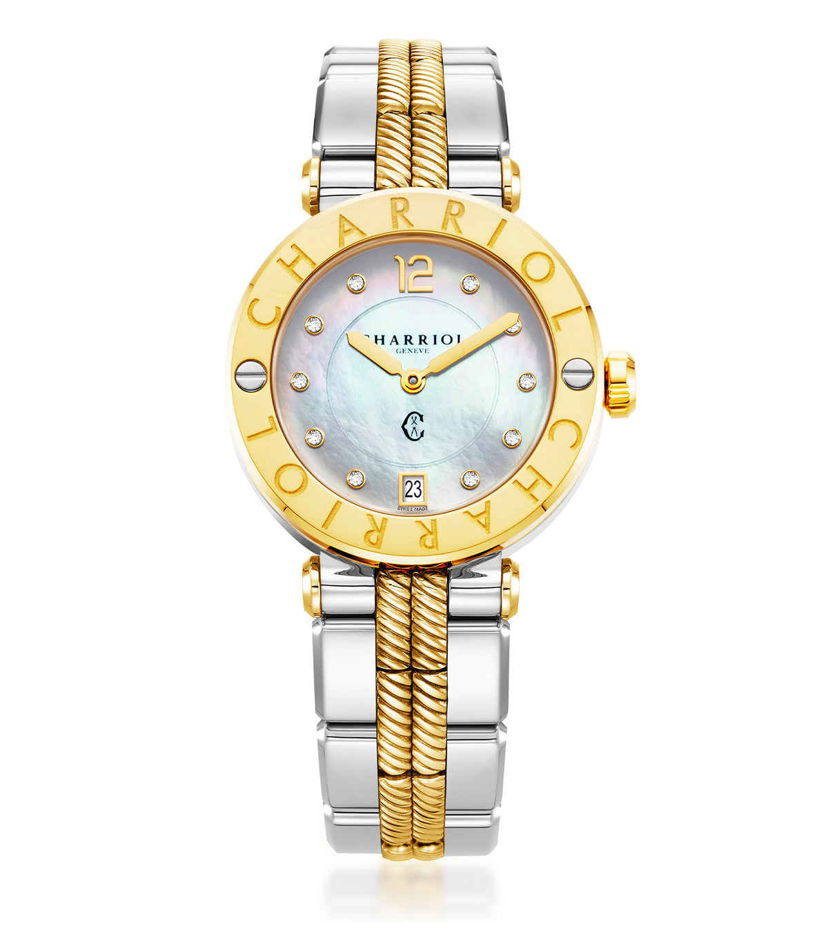 Navigator Cruise Watch 36mm with 10 Diamonds Dial Stainless Steel and Yellow Gold