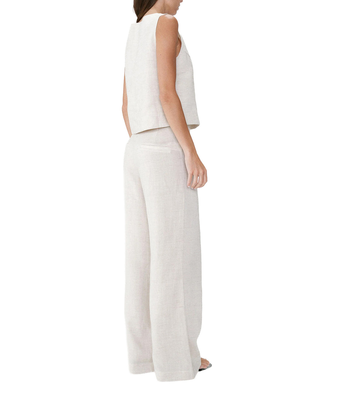 Wesca Straight-Cut Sleeveless Tie-Front Top Sand
