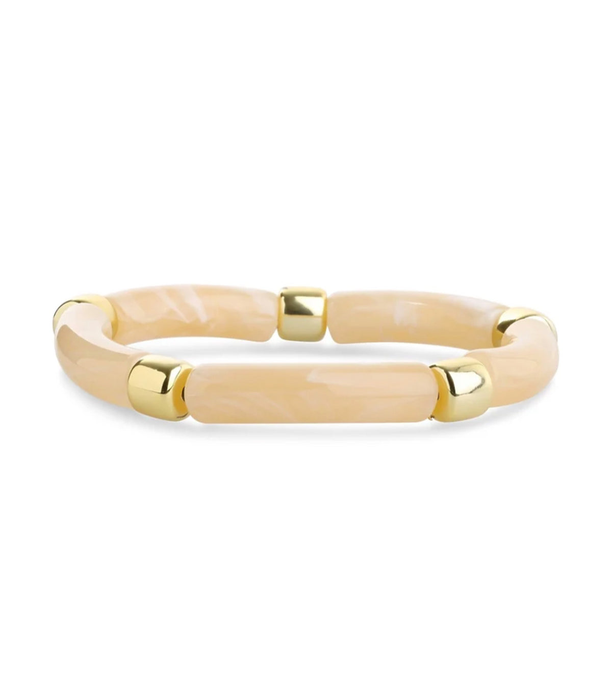 Madeliene Bead Resin Bracelet Beige