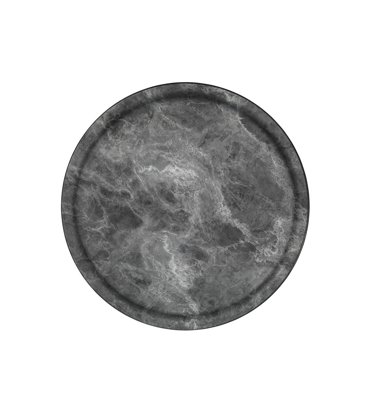 Limo Non-slip Tray Round Marble Gray