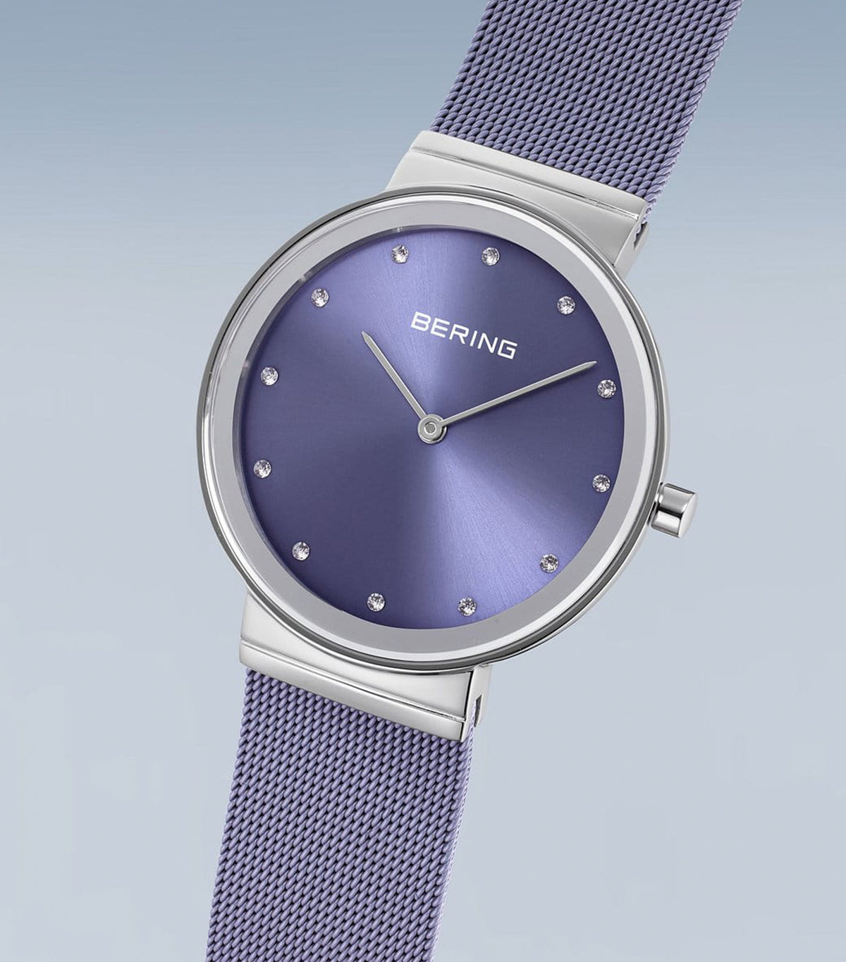 10135-908 Women's Steel Mesh Quartz Watch Silver/Lavender