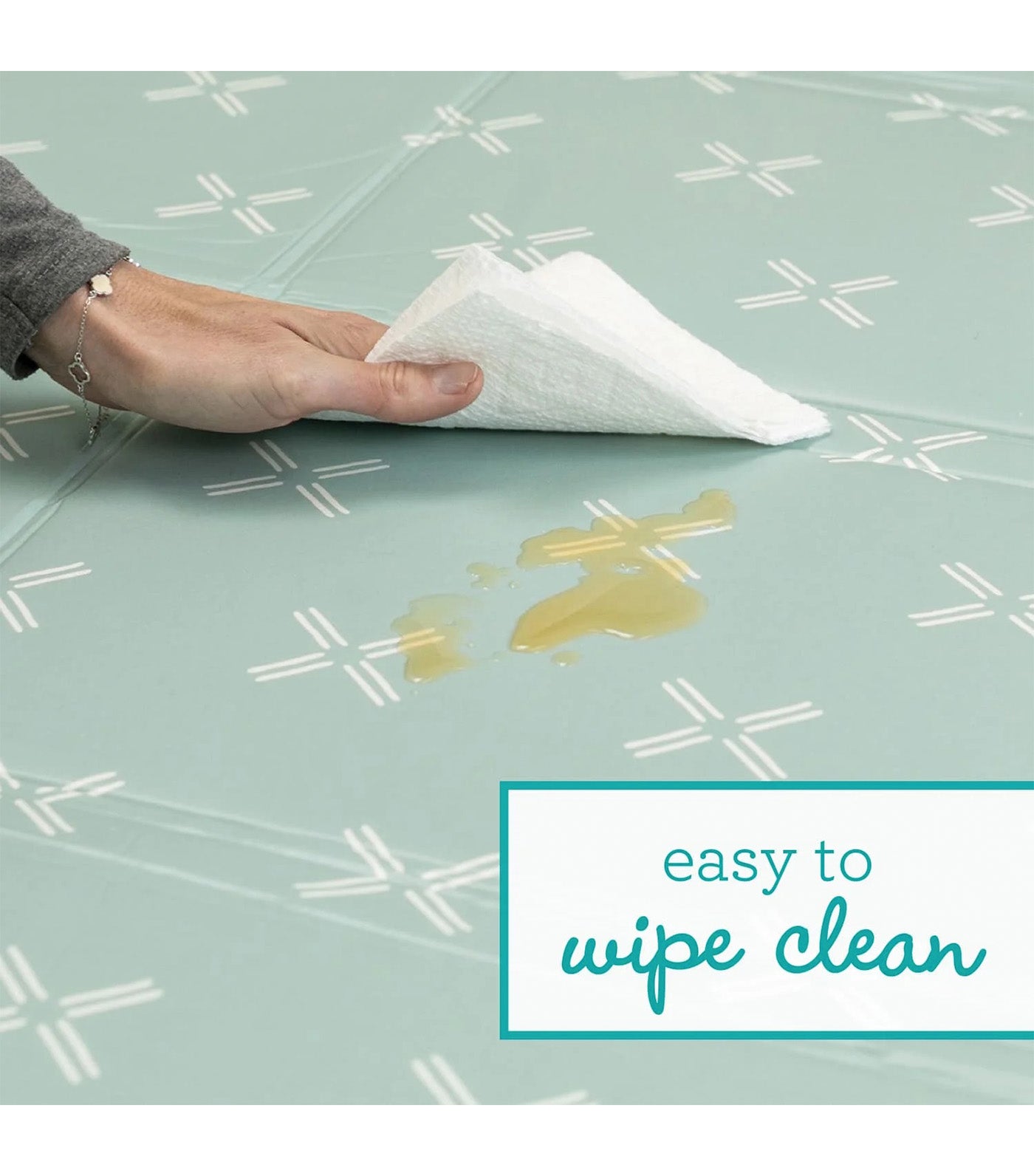 Foldable Soft Foam Mat Beige/Green