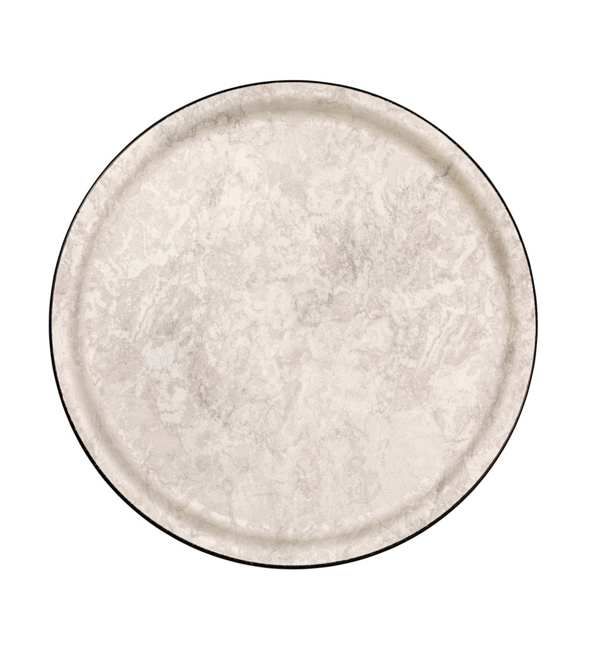 Limo Non-slip Tray Round Marble Silver