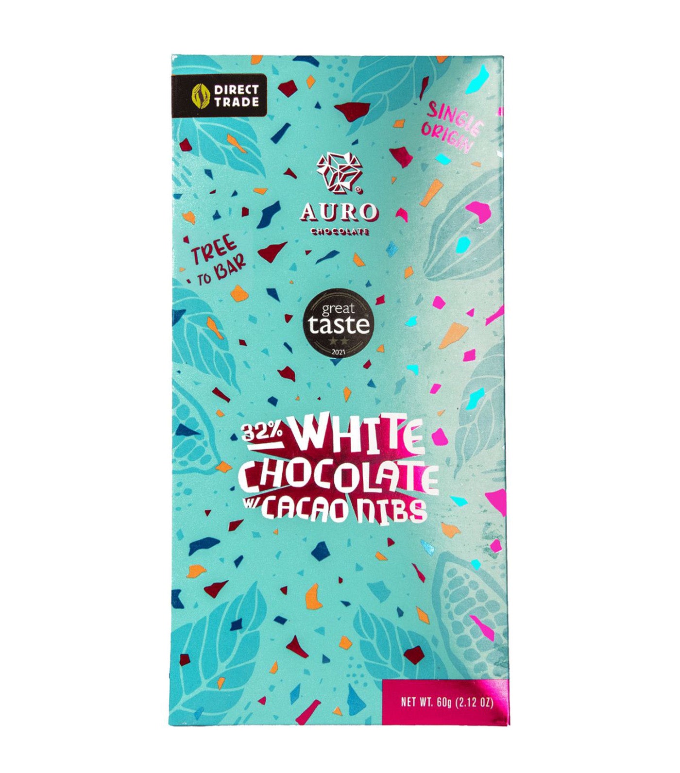 32% White Chocolate w/ Nibs 60g