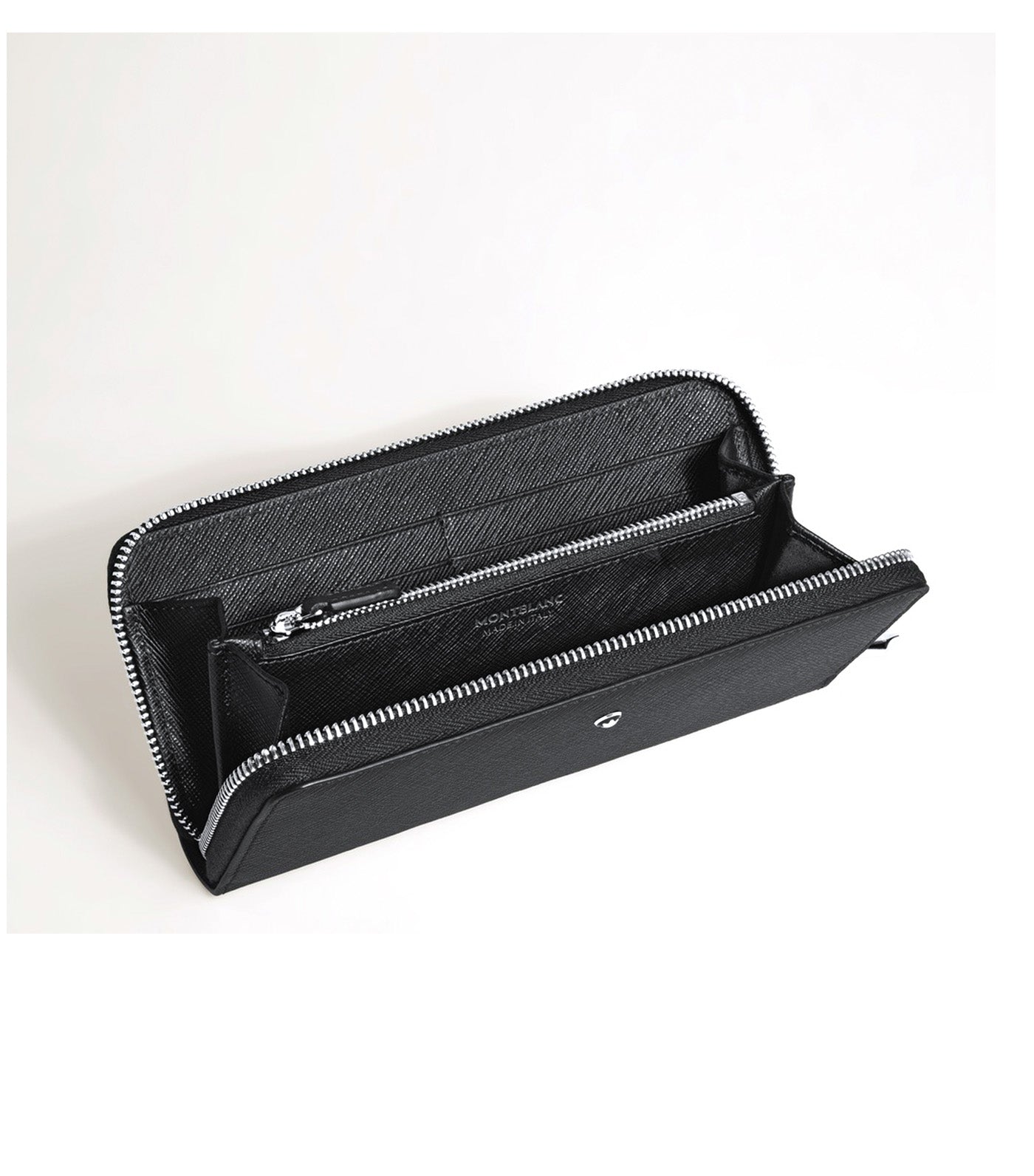 Wallet 8cc with Zip in Sartorial Leather Black