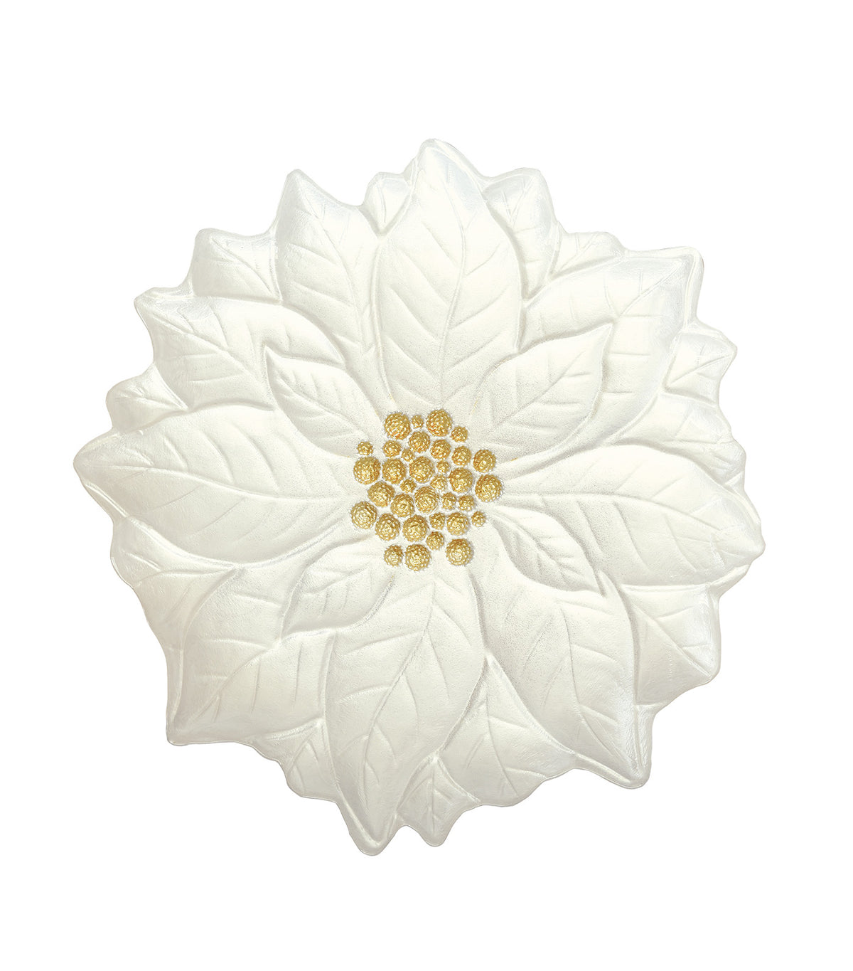 Glass Plate Poinsettia Bianca