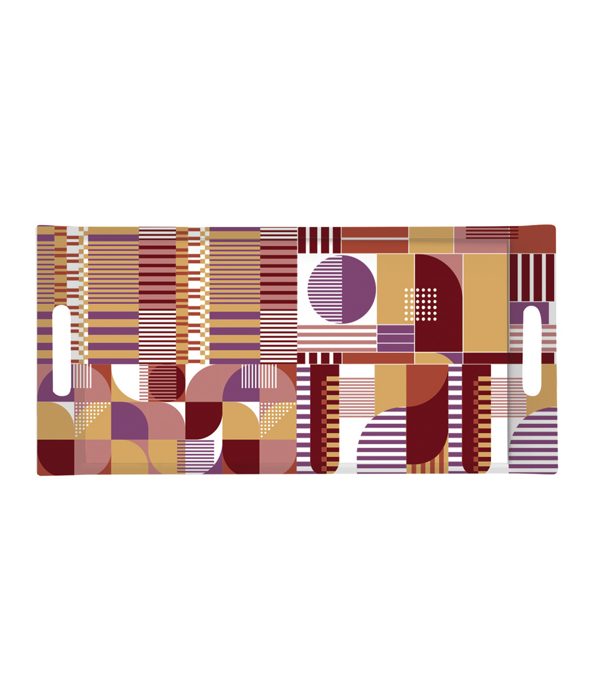 Geometric Art Sandwich Tray with Handle