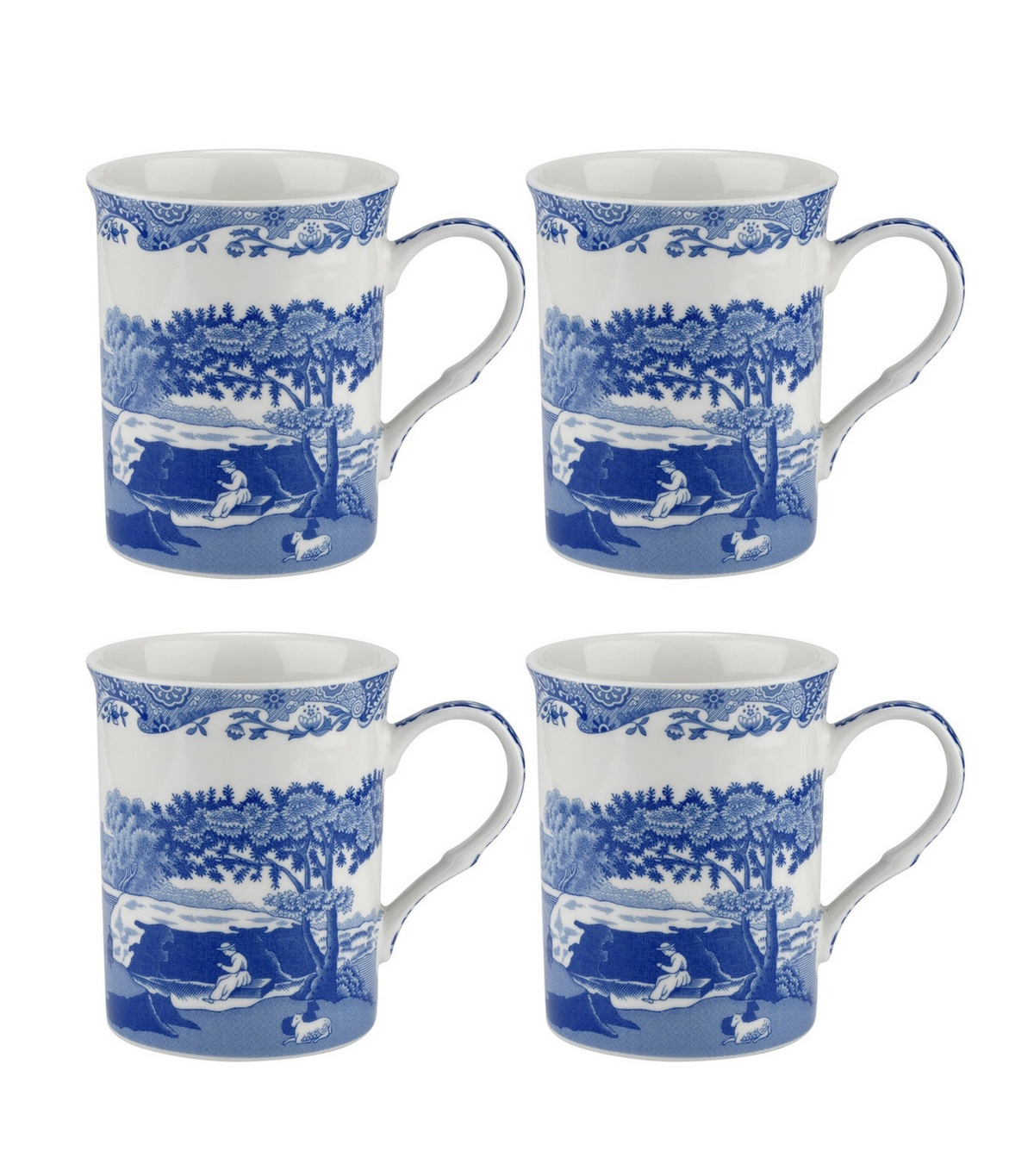 Blue Italian Mug Set of 4
