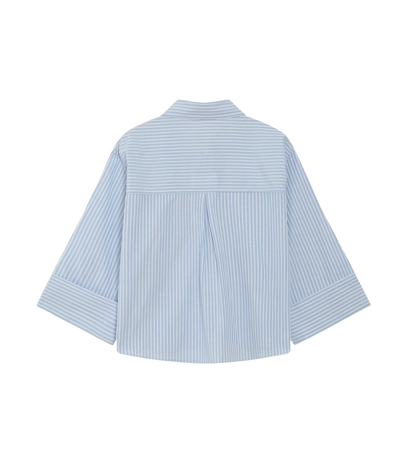 Voice Short Striped Shirt Sky Blue