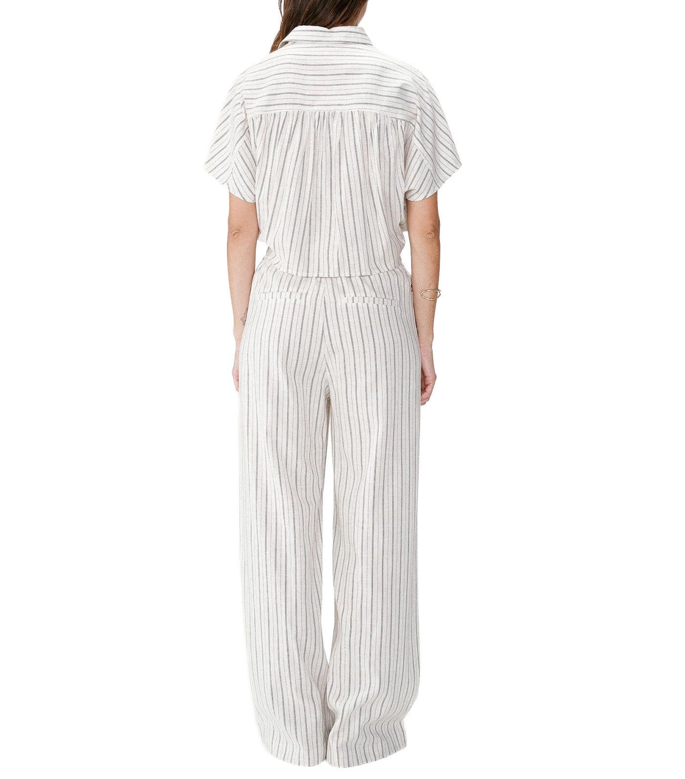 Wendee Oversized Striped Tie-Front Shirt Sand