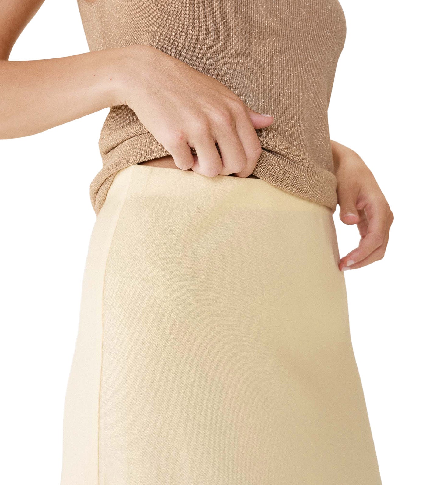 Winda High-Waisted Flared Maxi Skirt Yellow