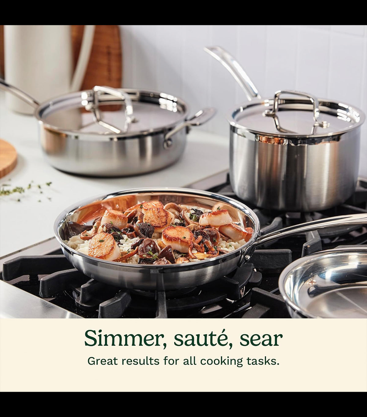 MultiClad Pro Stainless Cookware Set of 12 Silver