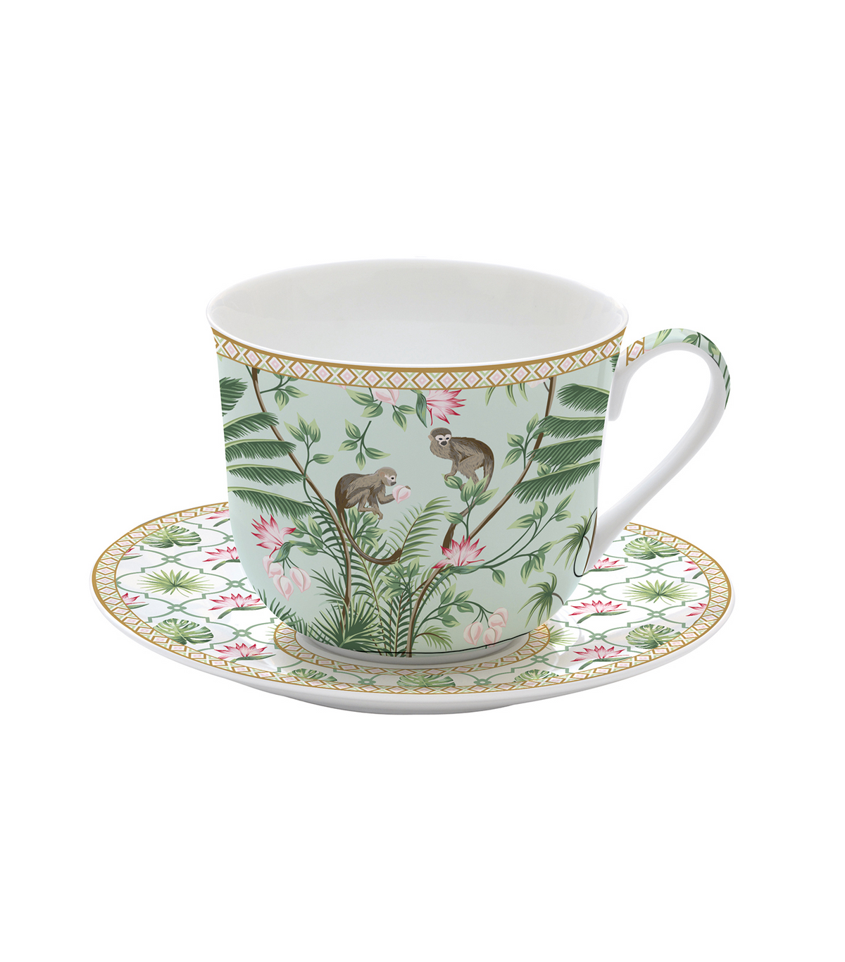 Wild Tropical Porcelain Breakfast Cup and Saucer