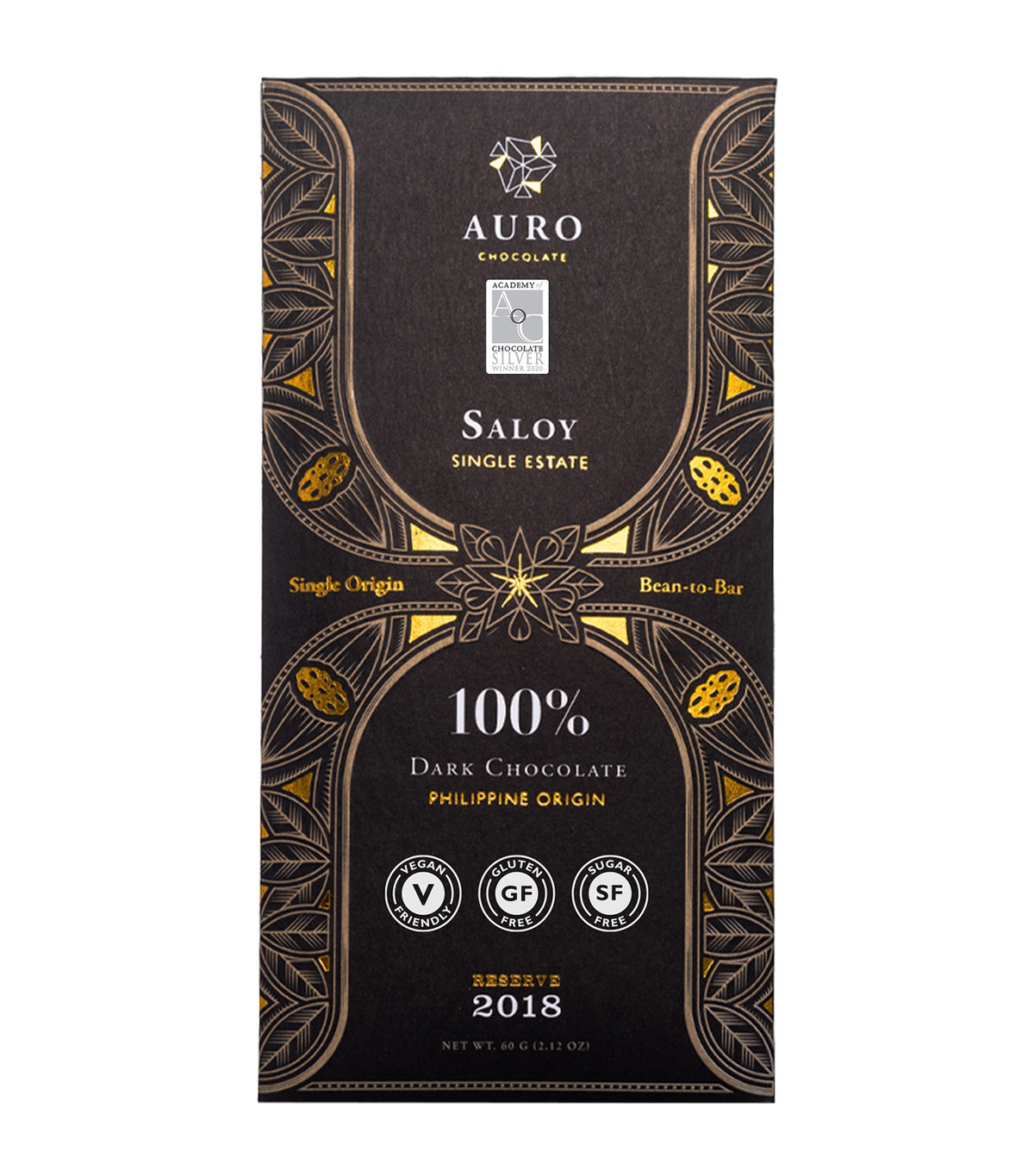 100% Dark Chocolate Saloy (60G)