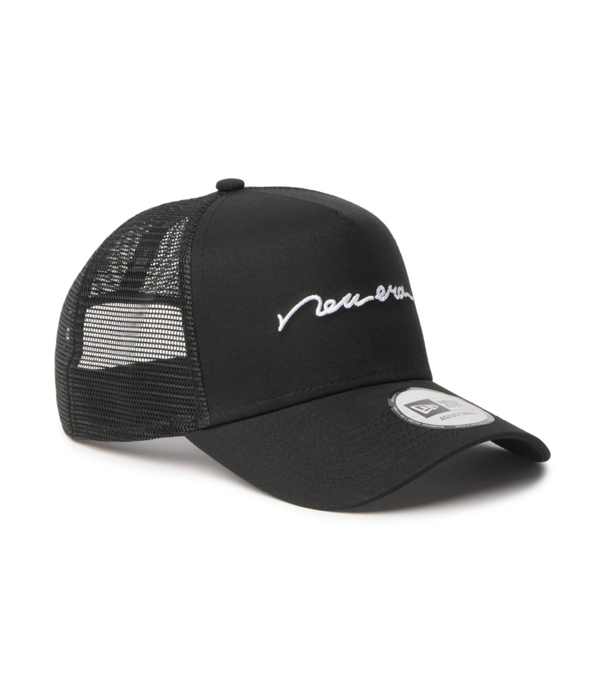 Handwritten Logo 9FORTY A-Frame Trucker Adjustable Cap Black