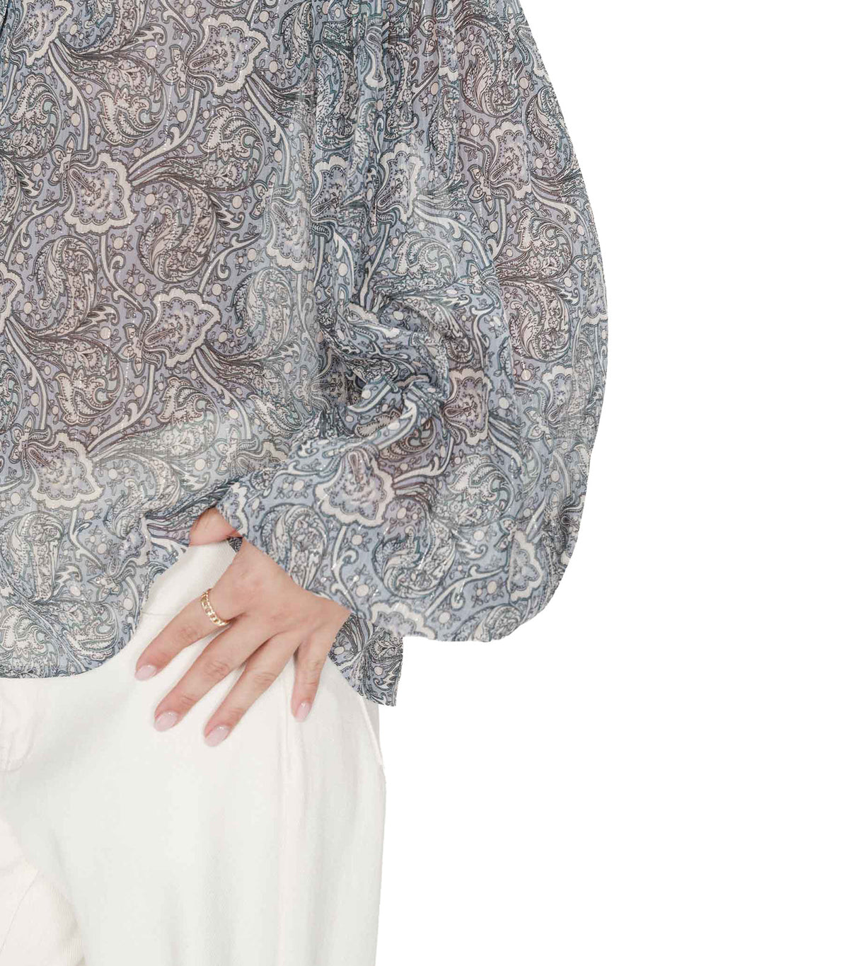 Vertueuse Puff-Sleeved Blouse Sky Blue