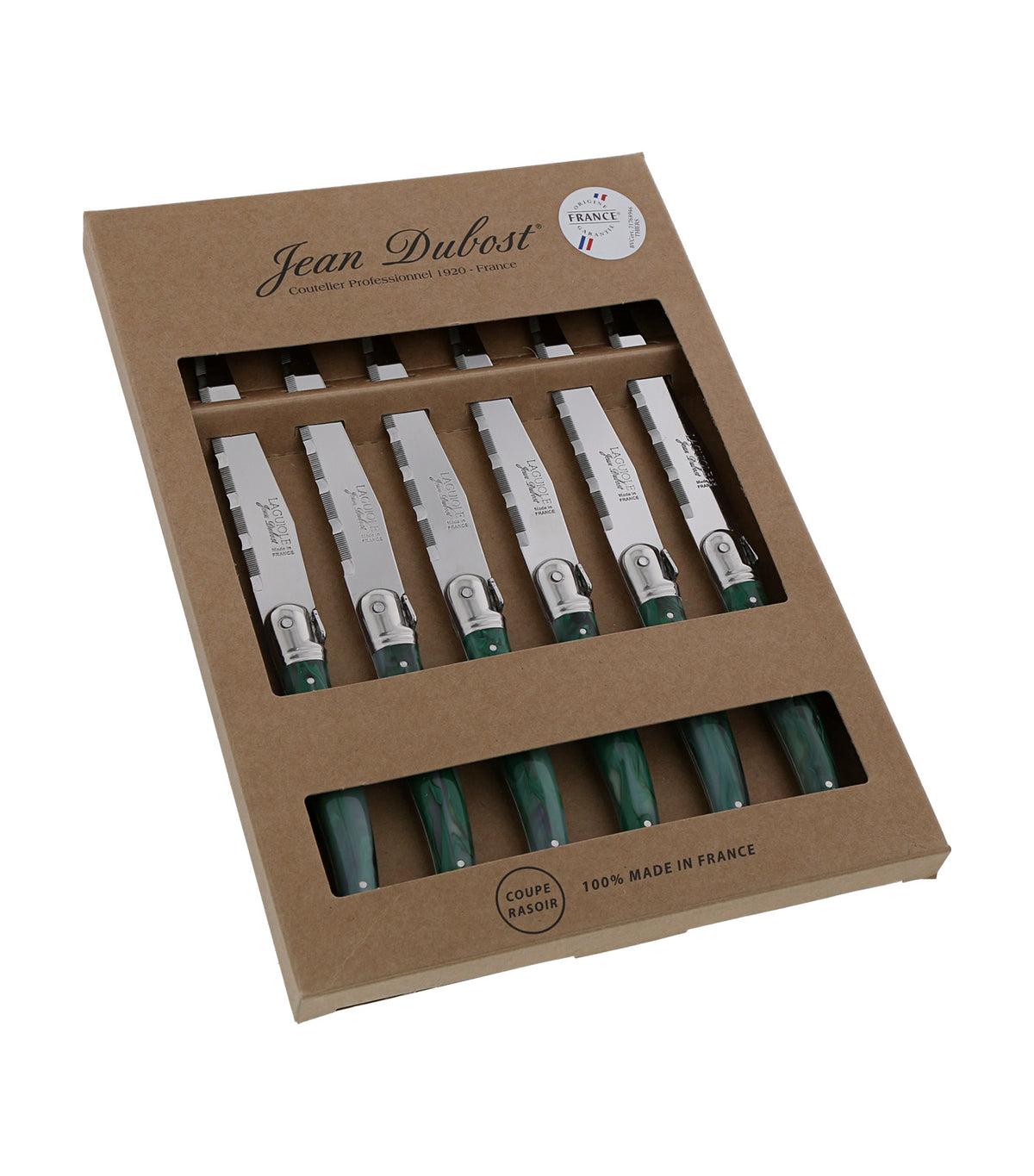 6 pcs Steak Knife Green Malachite