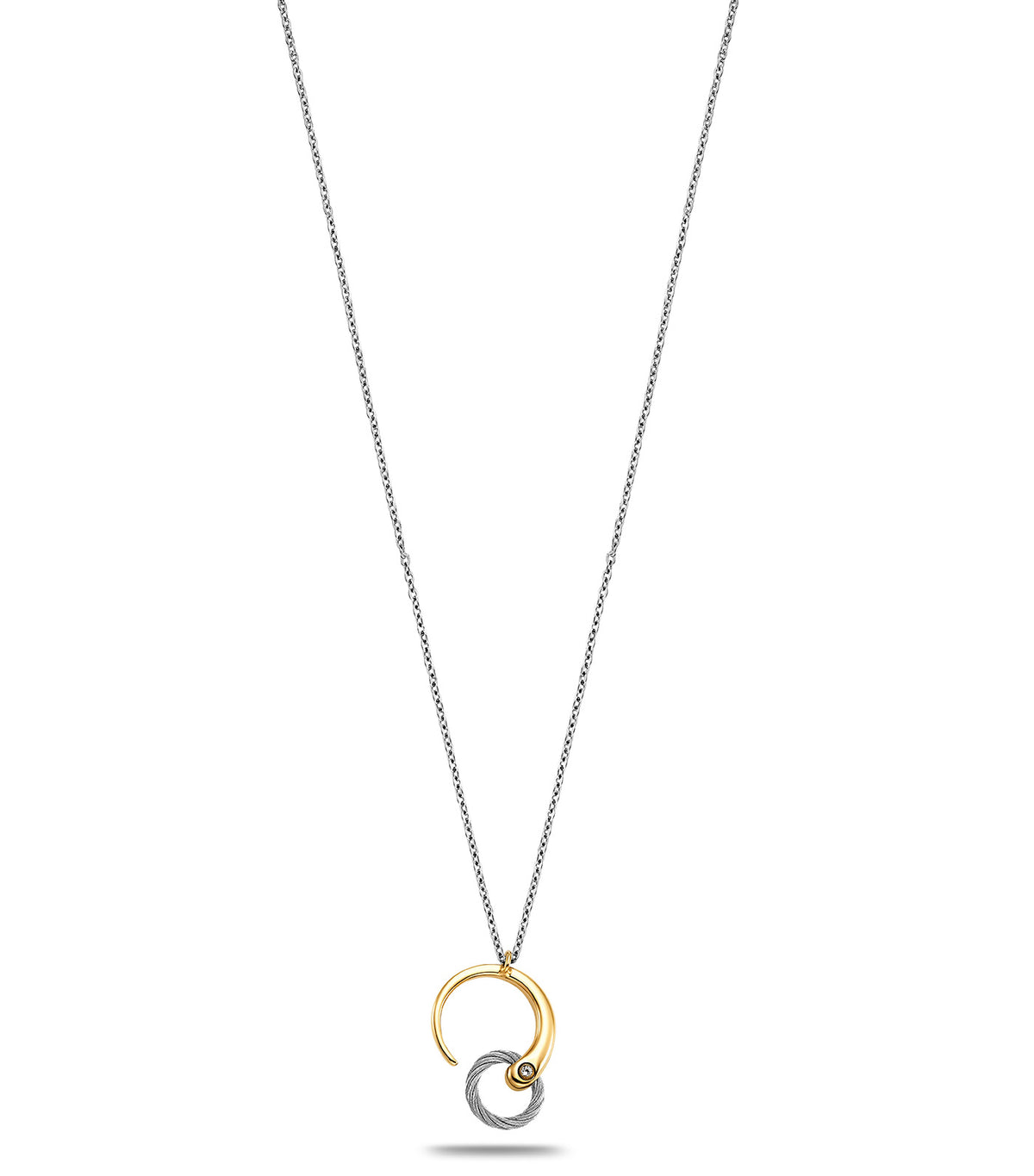 Infinity Zen Necklace Stainless Steel and Yellow Gold