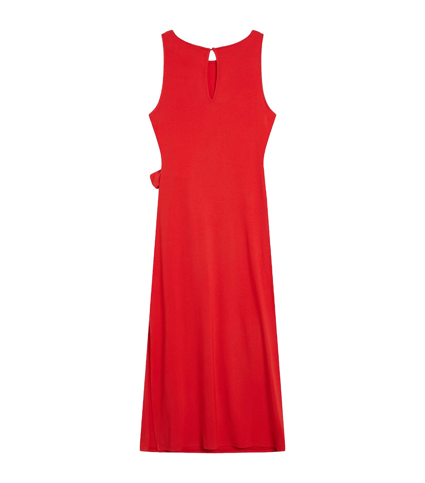 Wyla Draped Long Dress with Tie Waist Red