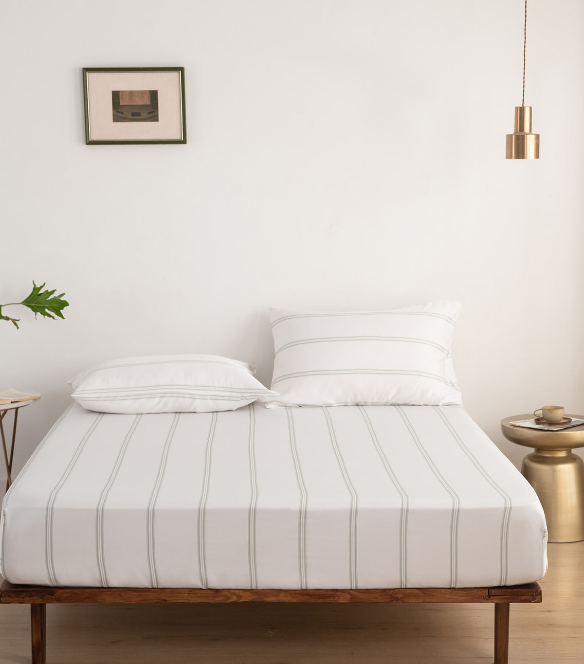 Bamboo Starter Sheet Set (3 piece Set) Cadence Stripe Olive