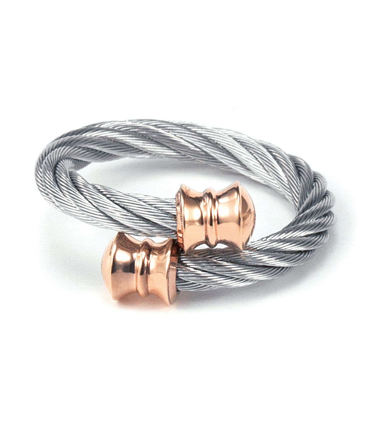 Celtic Urban Ring Stainless Steel and Rose Gold
