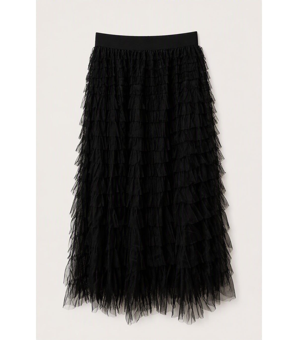 Tiered Maxi Skirt Black