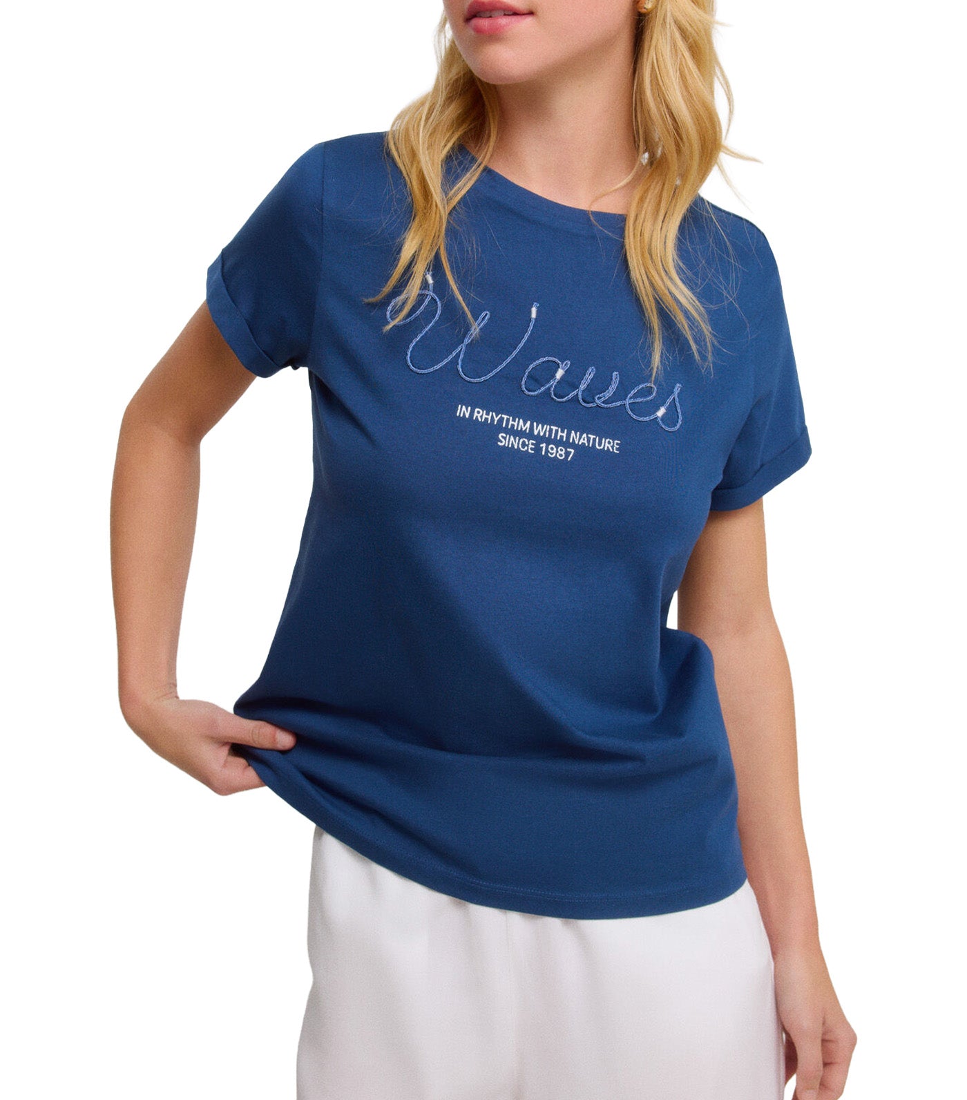 Waves Short-Sleeved T-Shirt Navy