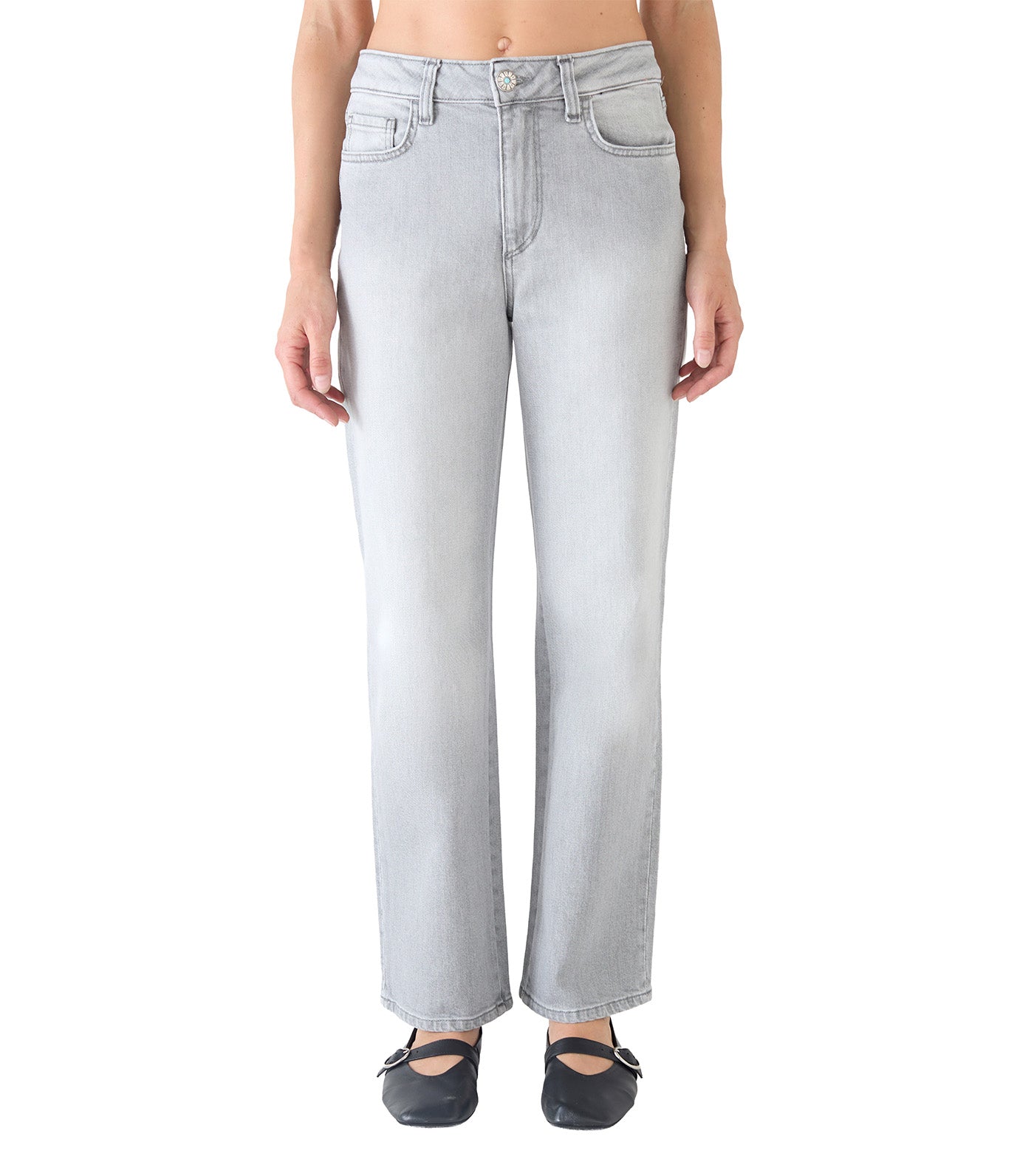 Sophie Cropped Organic Denim Gray