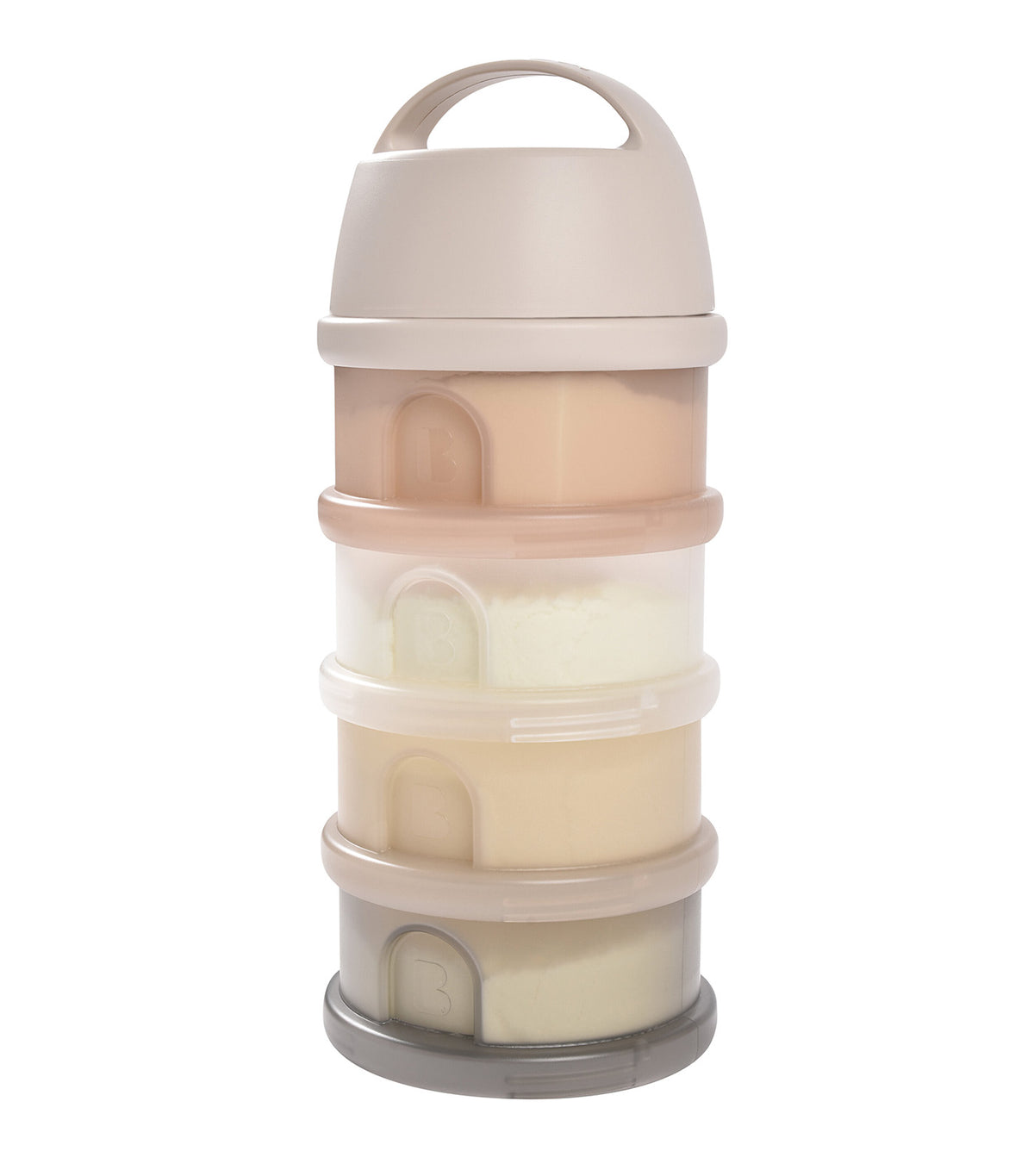 Formula Milk Container 4 Compartments Clay/Translucent