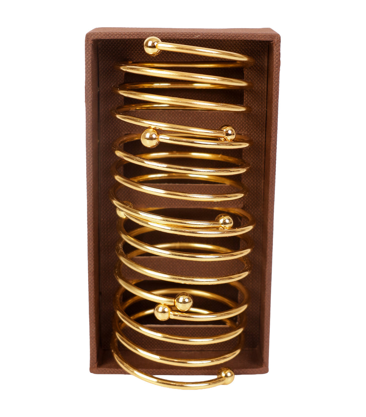 Spiral Set of 4 Napkin Ring Rectangular Gold