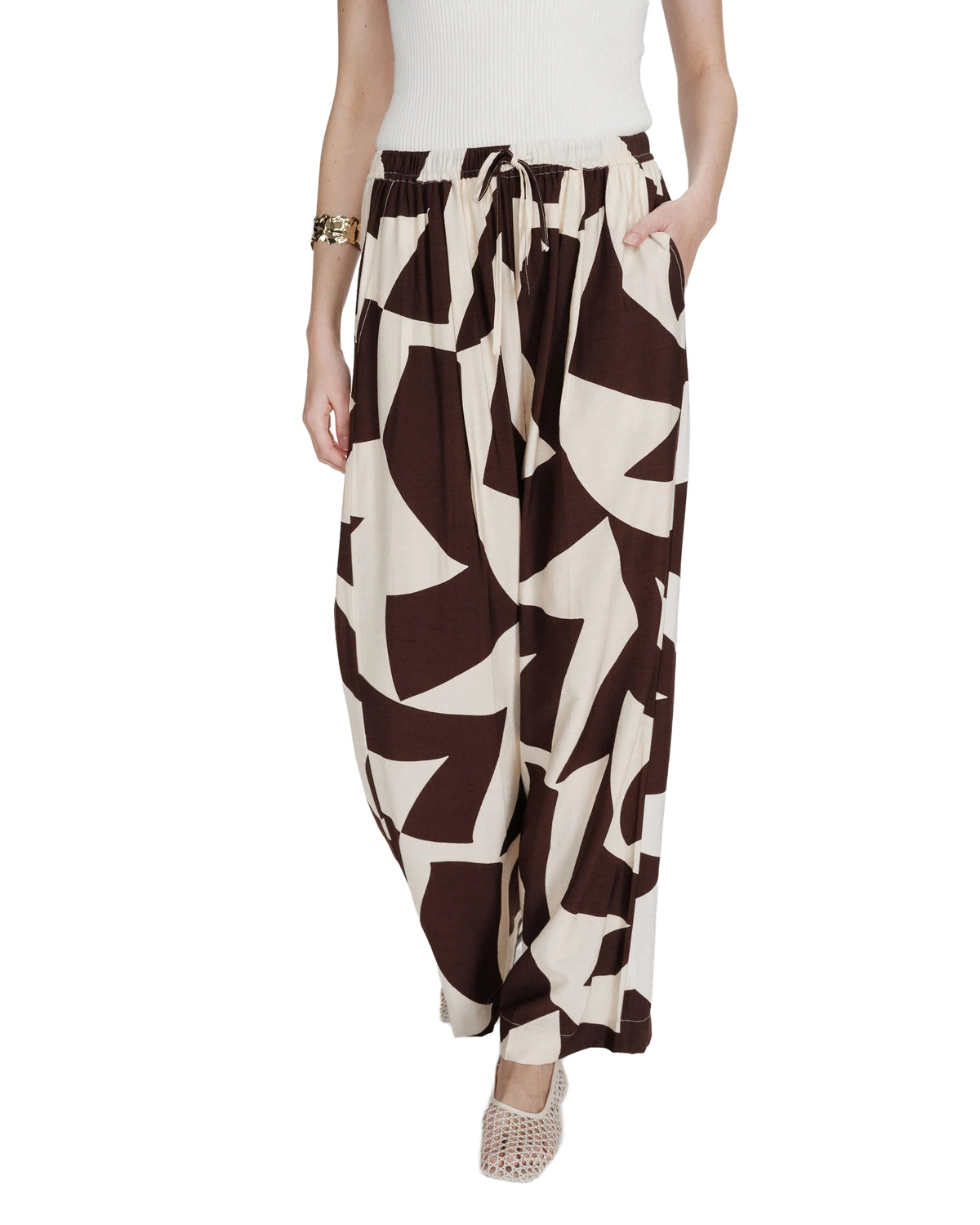 Veni Wide Trousers Chocolate