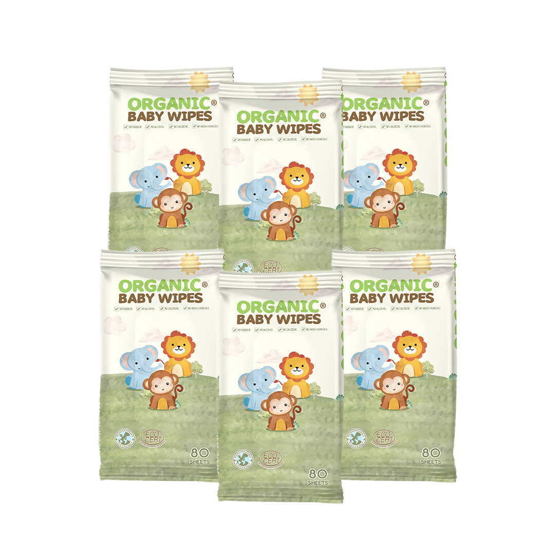 Baby Wipes (80 Wipes) - Pack of 6