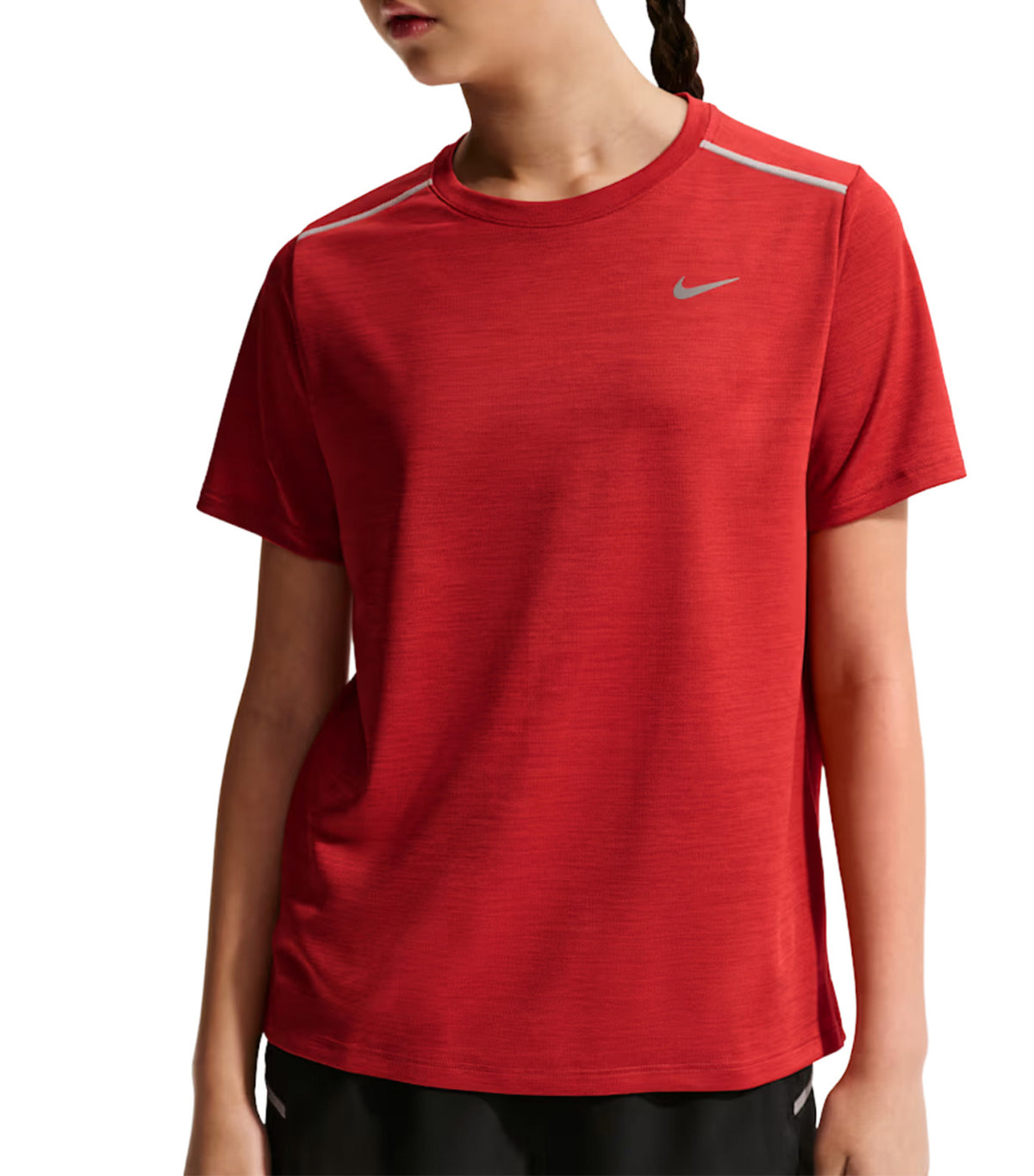 Miler Older Kids' Dri-FIT Short-Sleeve Top Tough Red/Sport Red/Heather