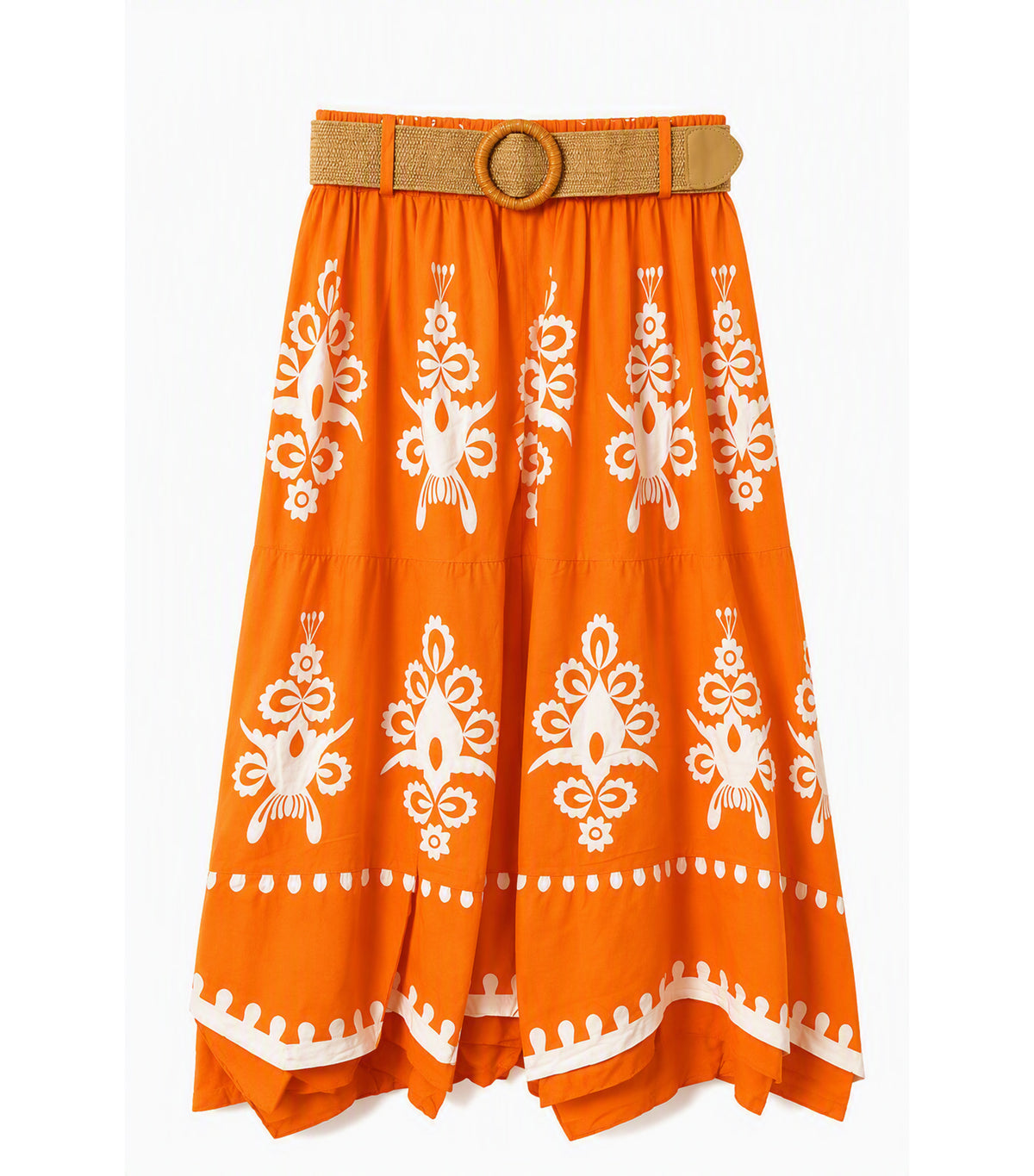 Falda with Belt Orange