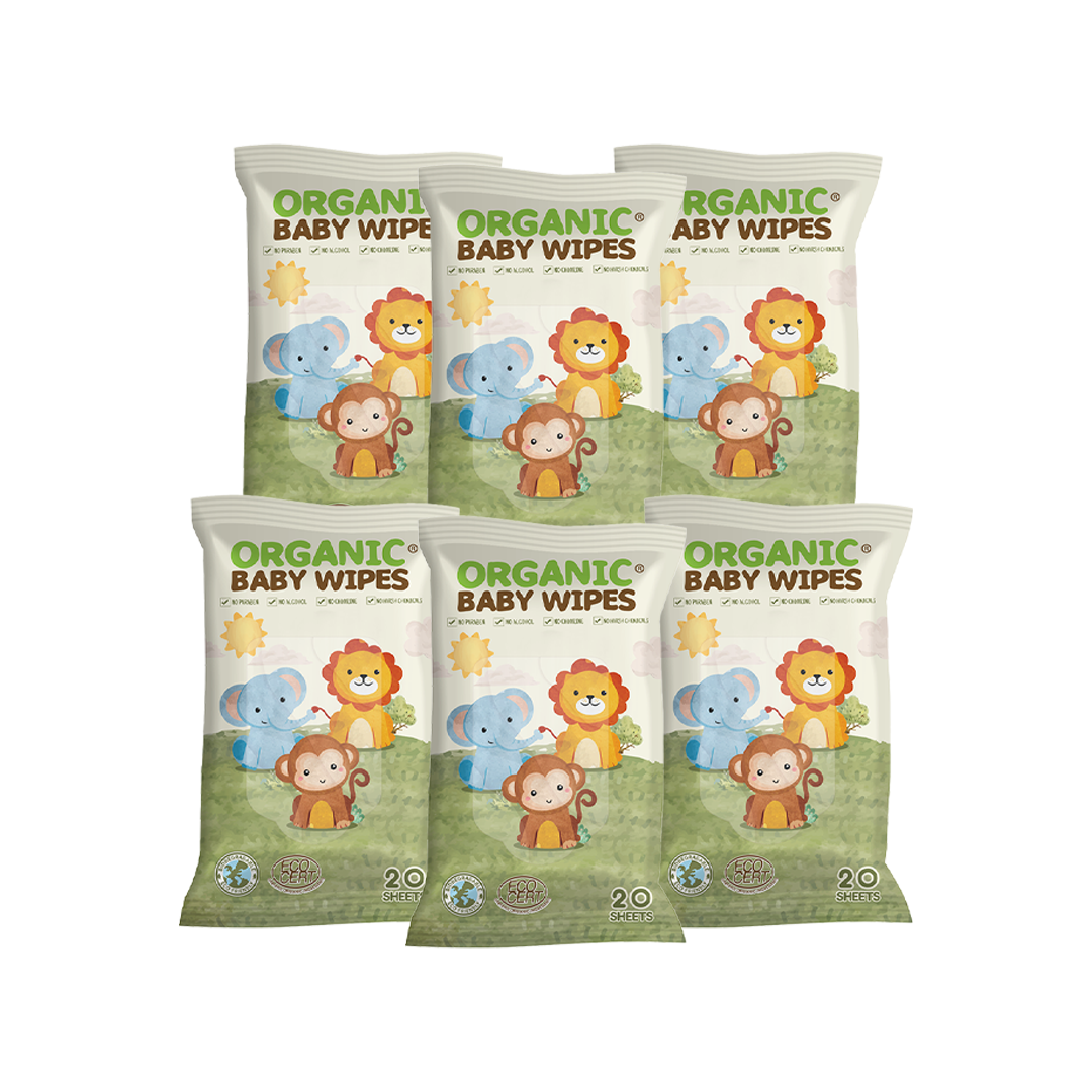 Baby Wipes (20 Wipes) - Pack of 6