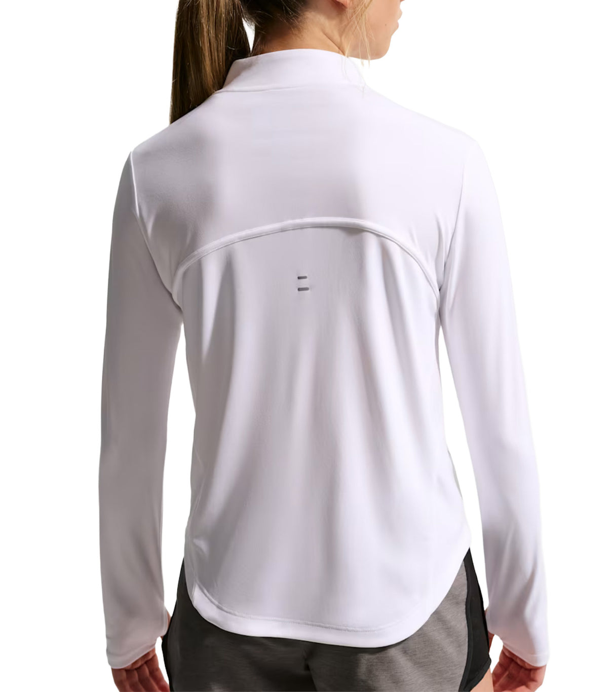 Tempo Older Kids' Girls' Dri-FIT Long-Sleeve Half-Zip Top White/White/White