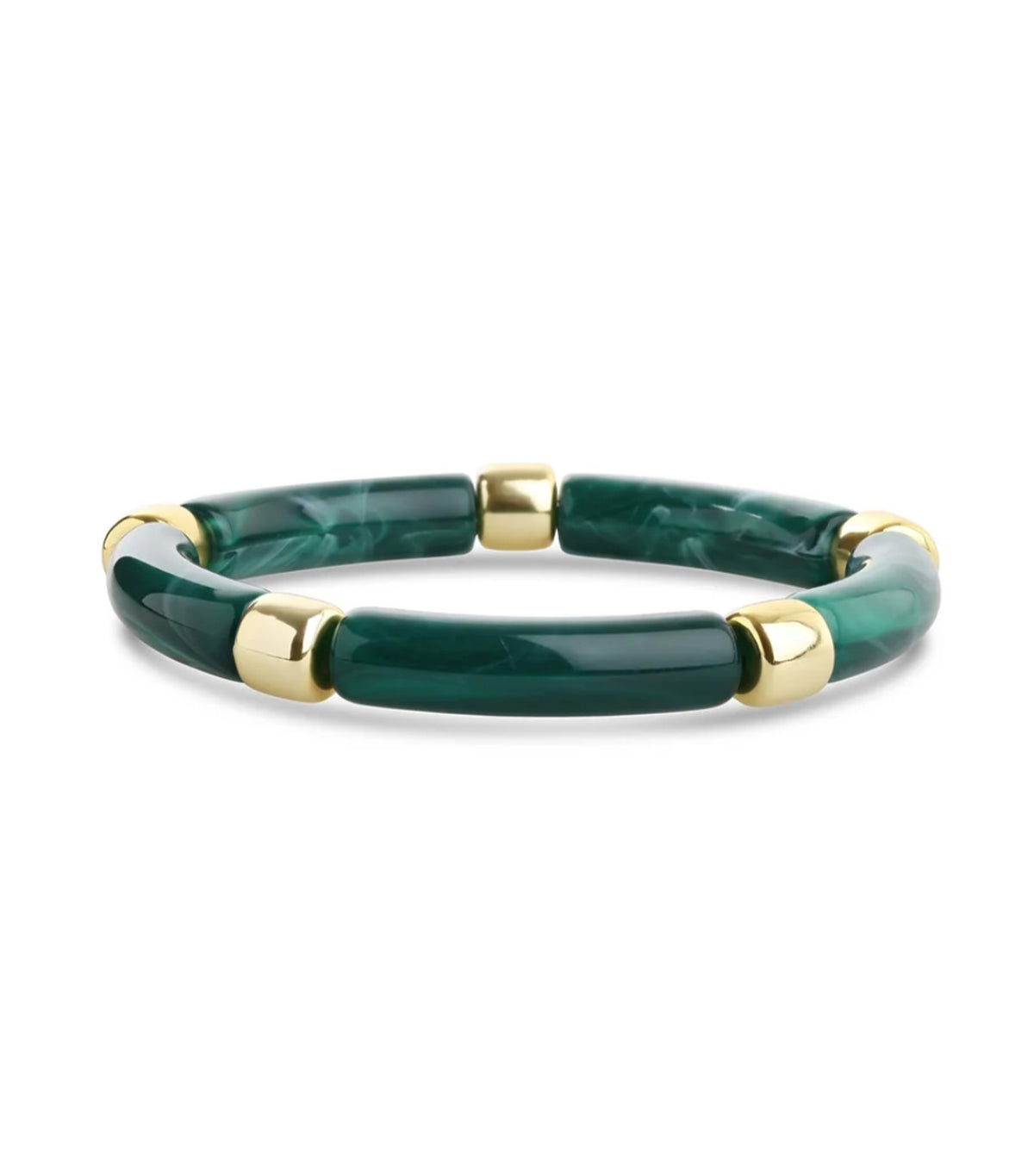 Madeliene Bead Resin Bracelet Olive
