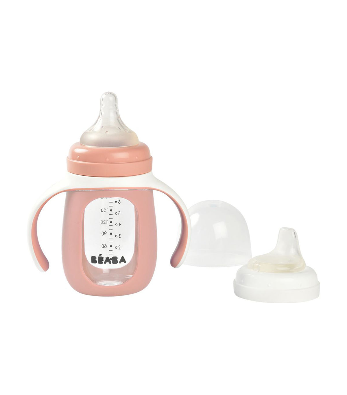 Glass Learning Bottle Pink