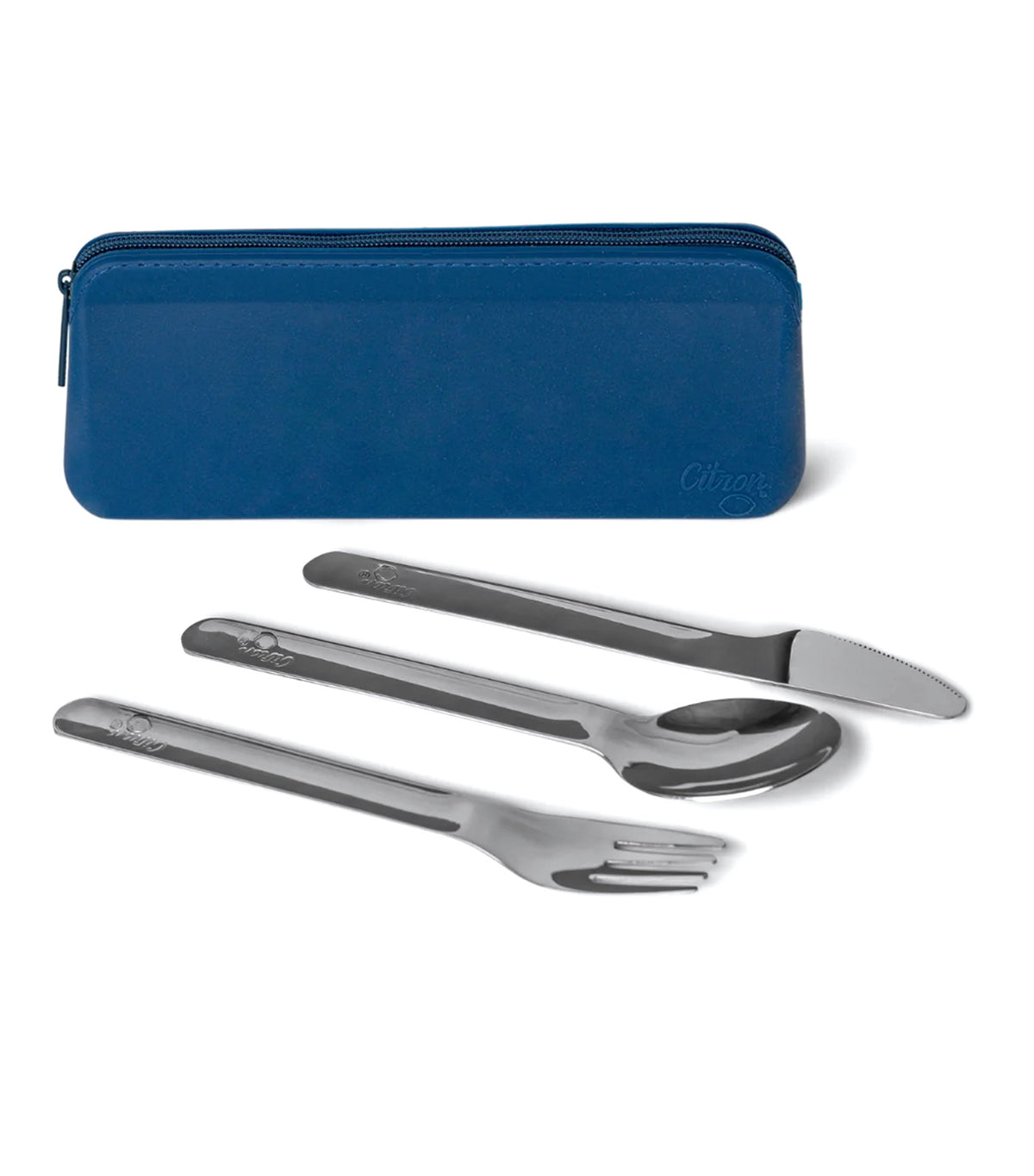 Stainless Steel Cutlery Set with Pouch Blue