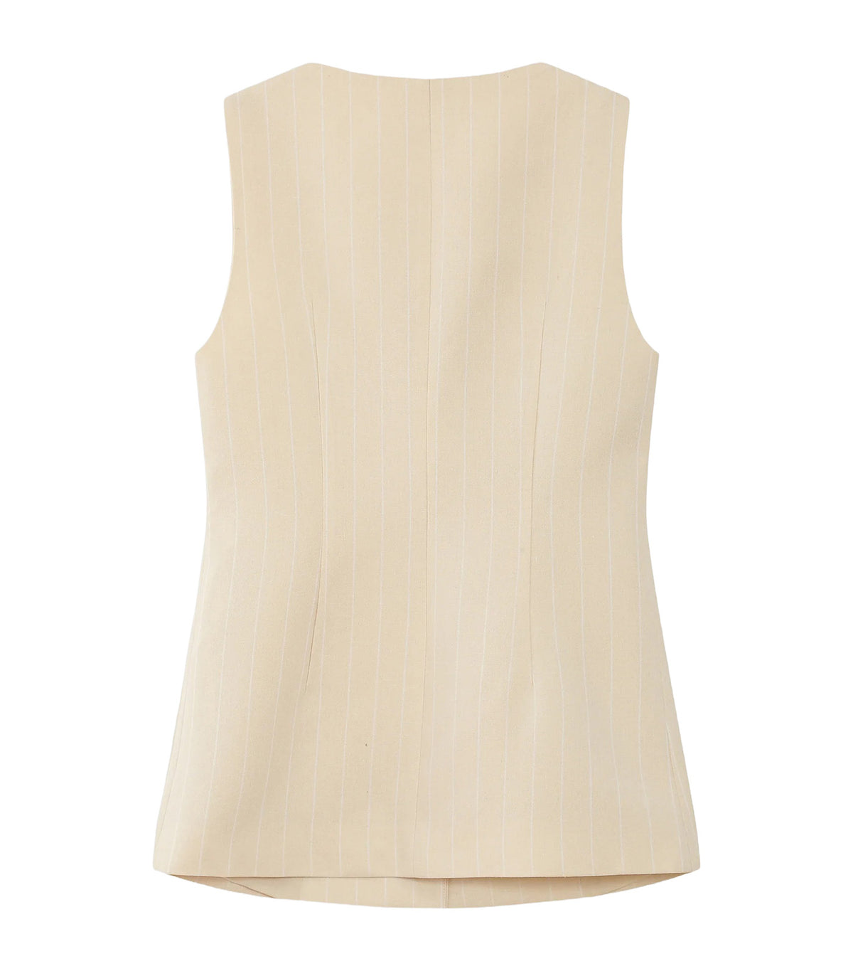 Vic Sleeveless Striped Linen Vest Vanilla