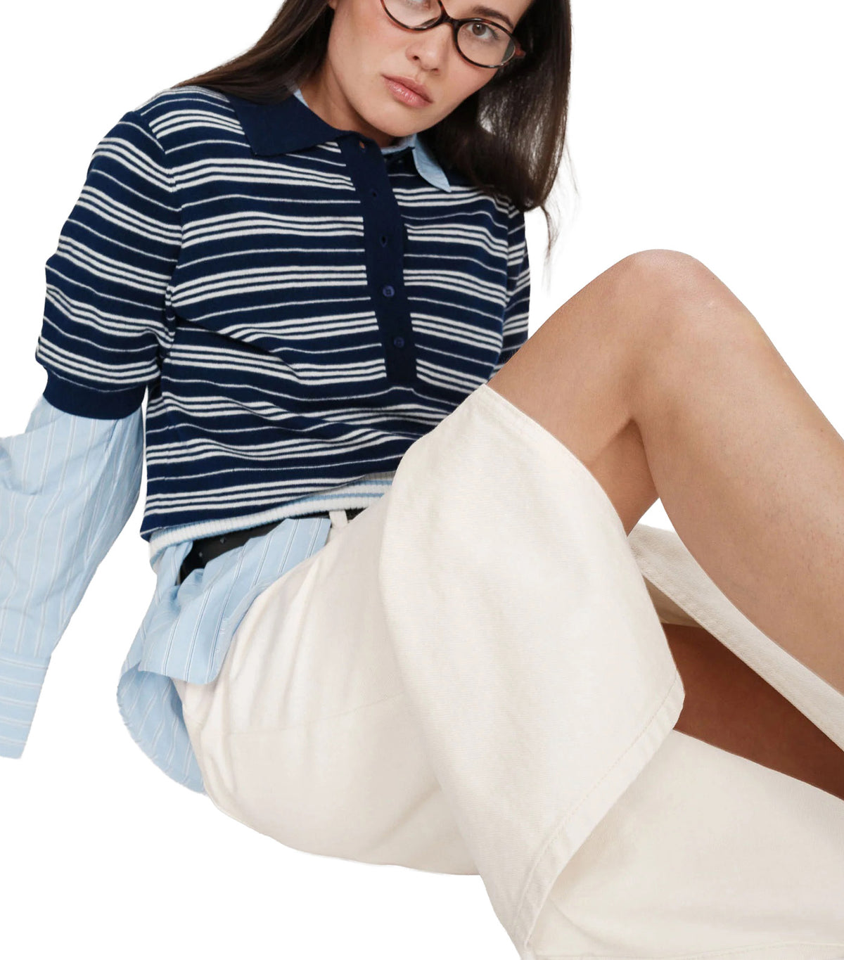 Veracruz Striped Short-Sleeve Polo Marine