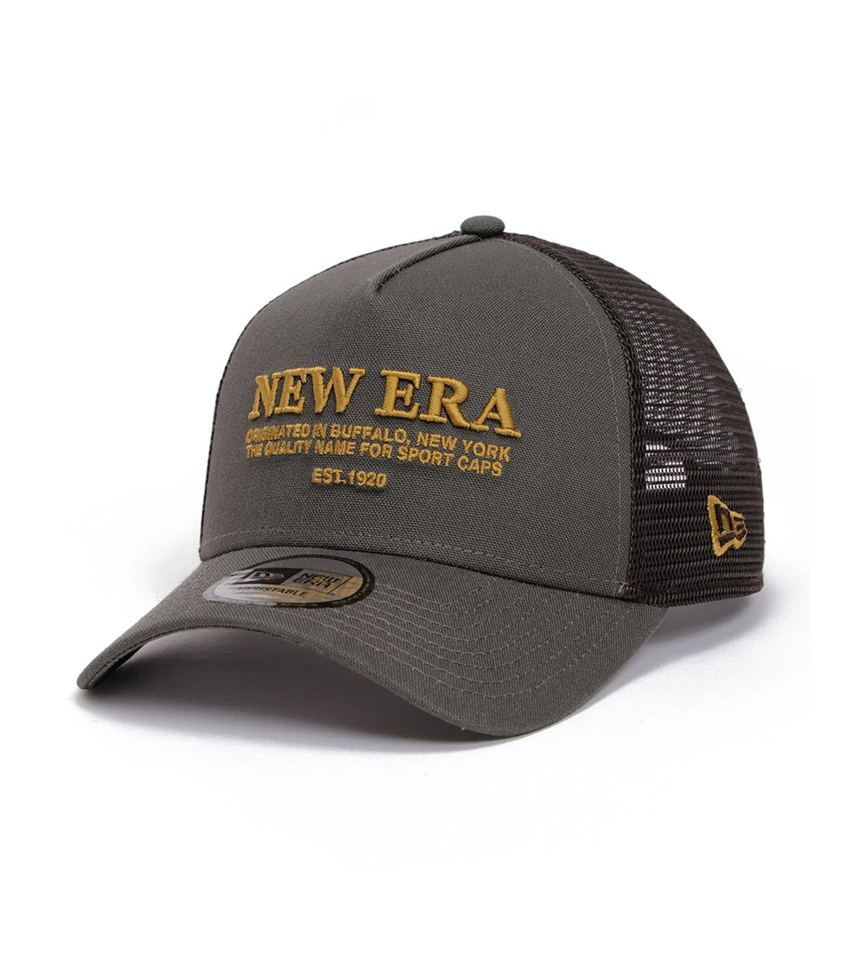 Wordmark Logo Duck Canvas 9FORTY A-Frame Trucker Adjustable Cap Duck Moss