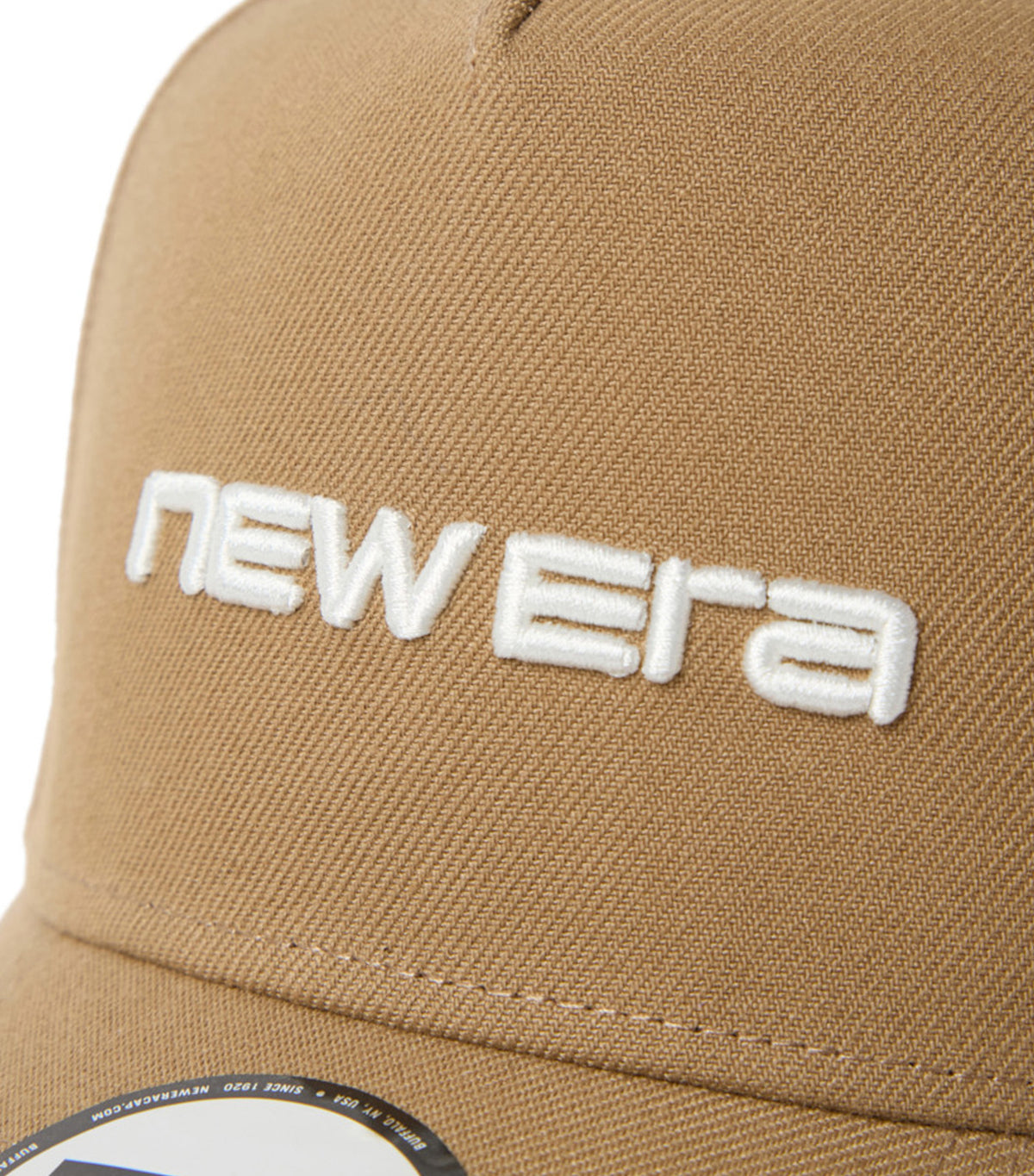 Wordmark Brand Name Logo 9FORTY A-Frame Snapback Cap Khaki